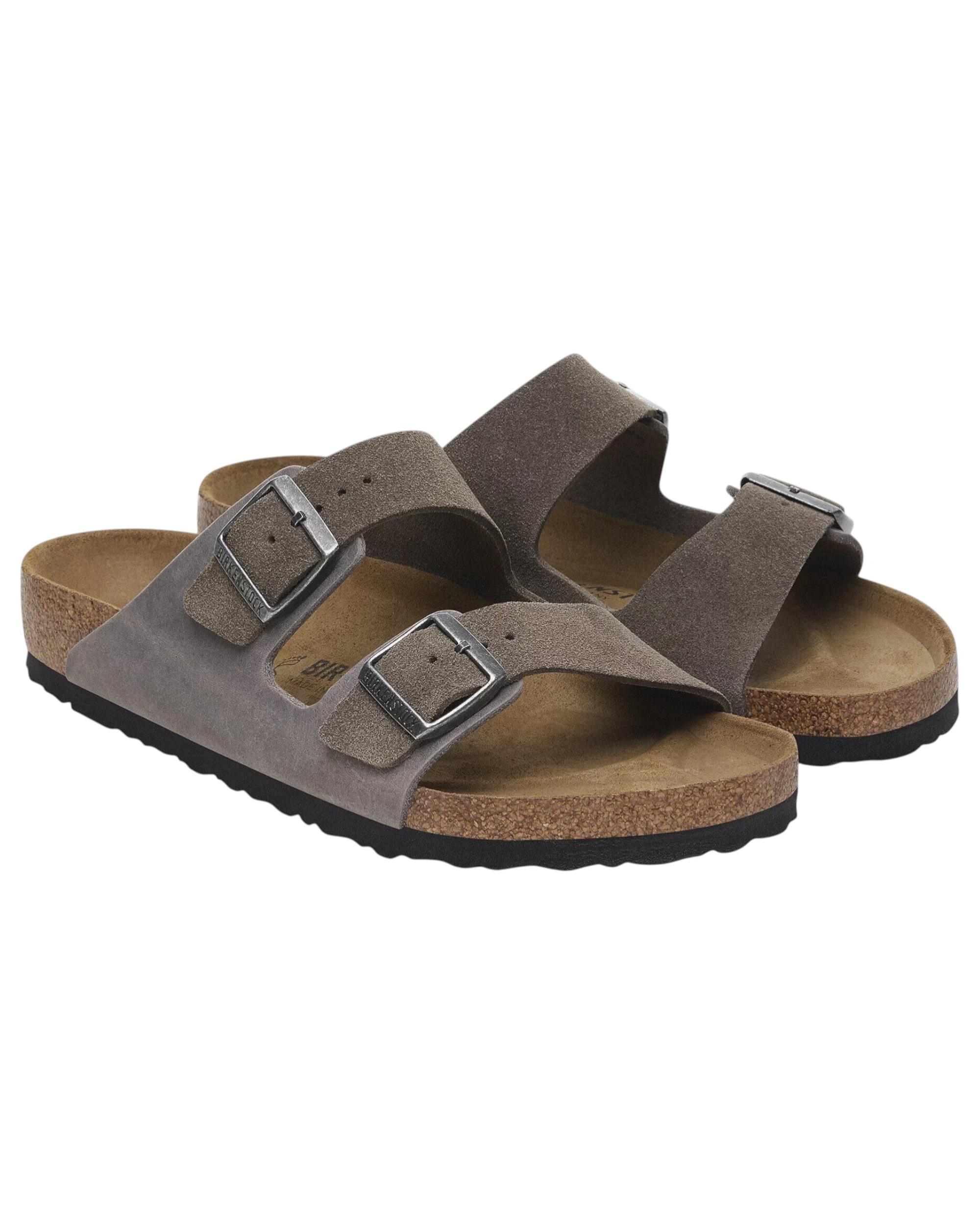 6 Birkenstock Mens Arizona Oiled Suede Leather Regular Sandals CONCRETE GREY, 6 of 7