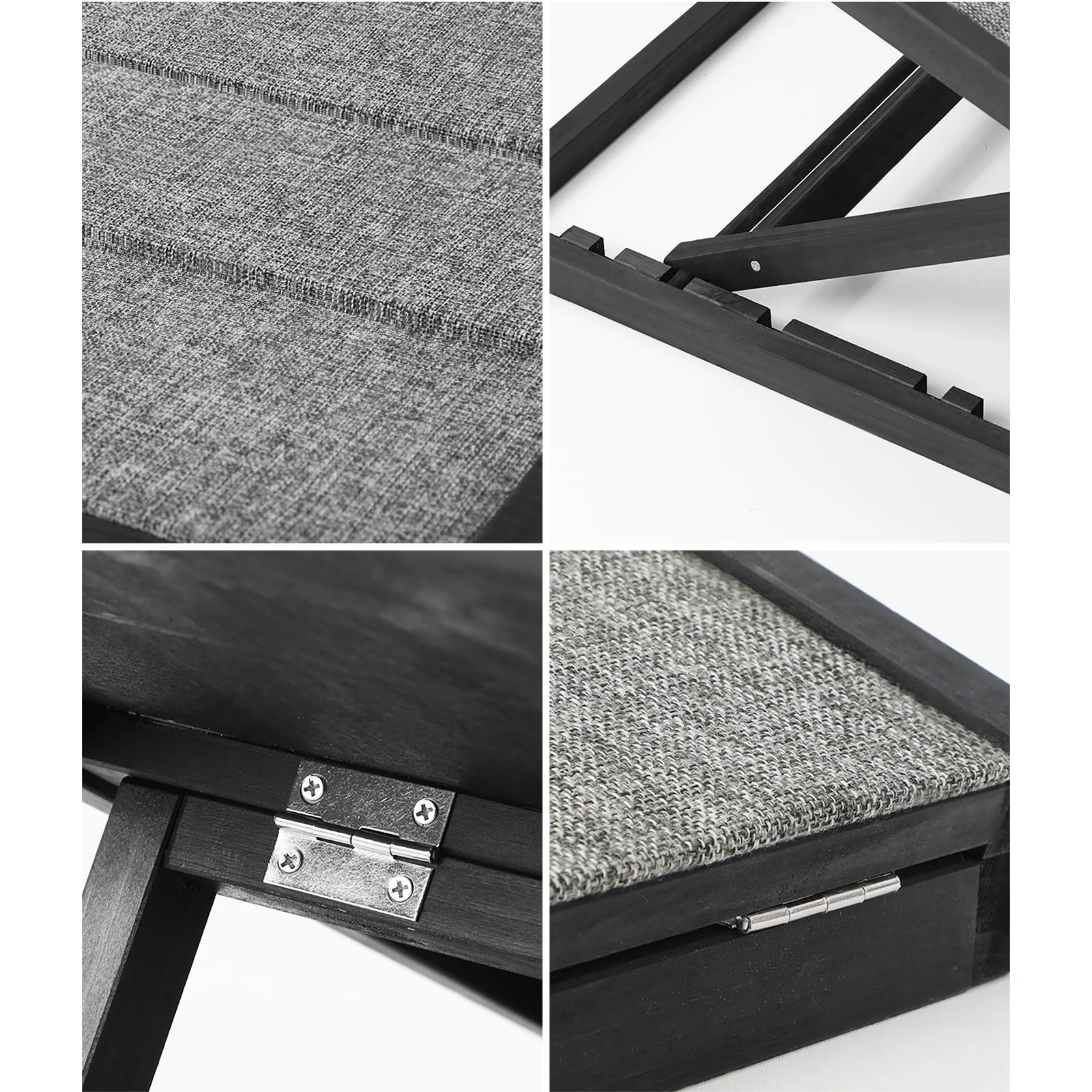 2 Alopet Dog Pet Ramp Adjustable Height Dogs Stairs Bed Sofa Car Foldable 100cm - Black, 2 of 5