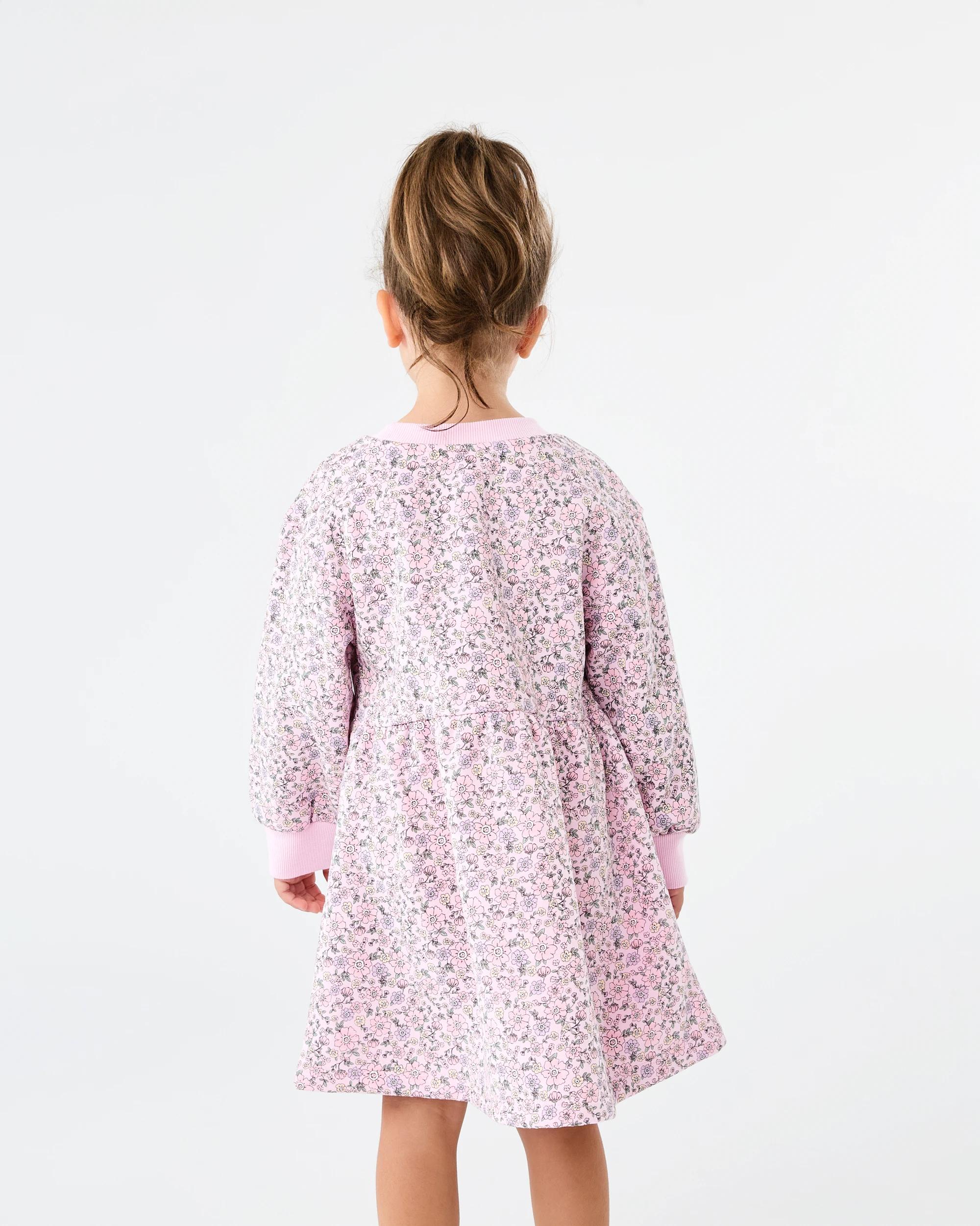 2 Fleece Dress Pink Florl, 2 of 8