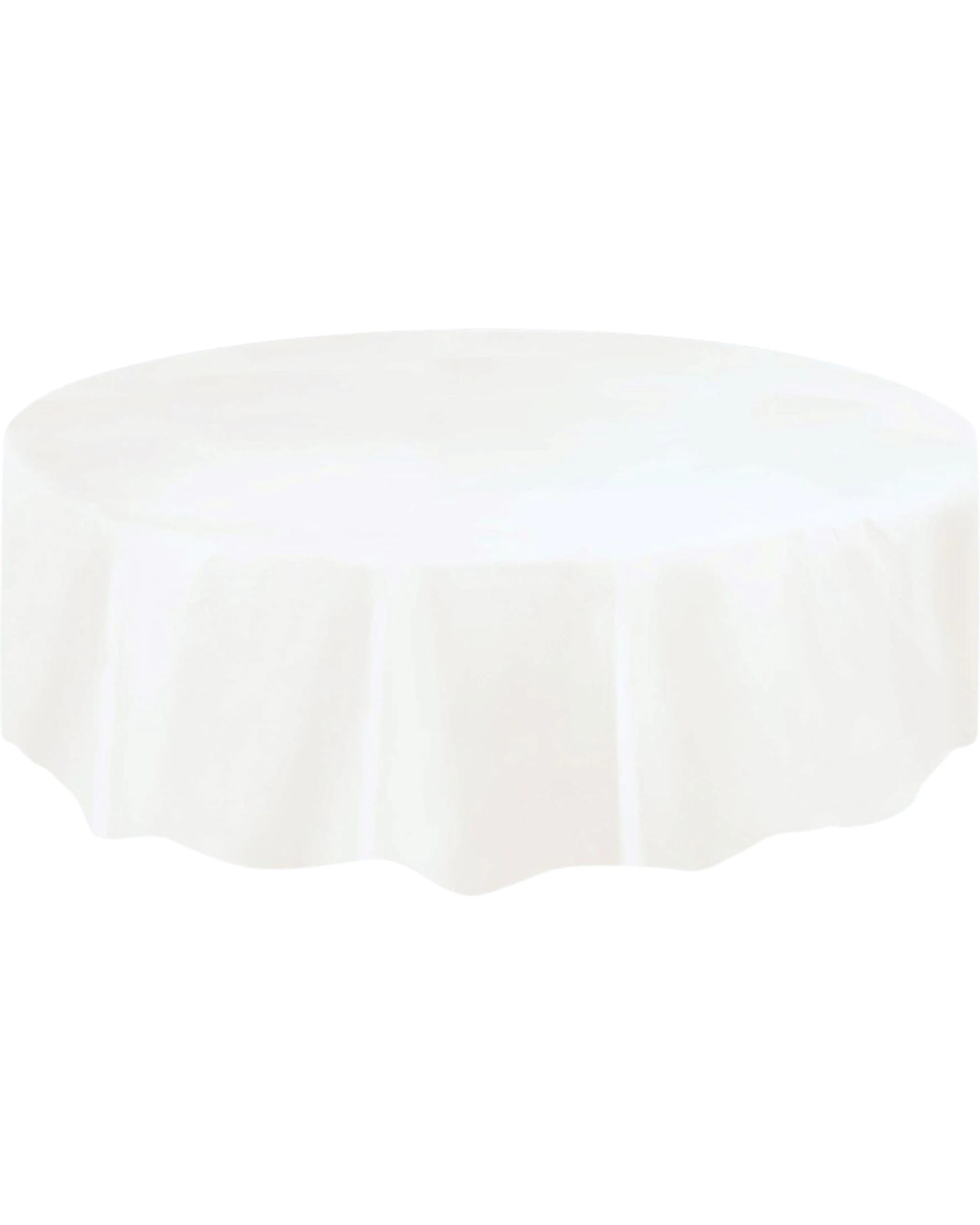 2 Meteor Bright Round Plastic Tablecloths Bulk Pack of 12 - White, 2 of 3