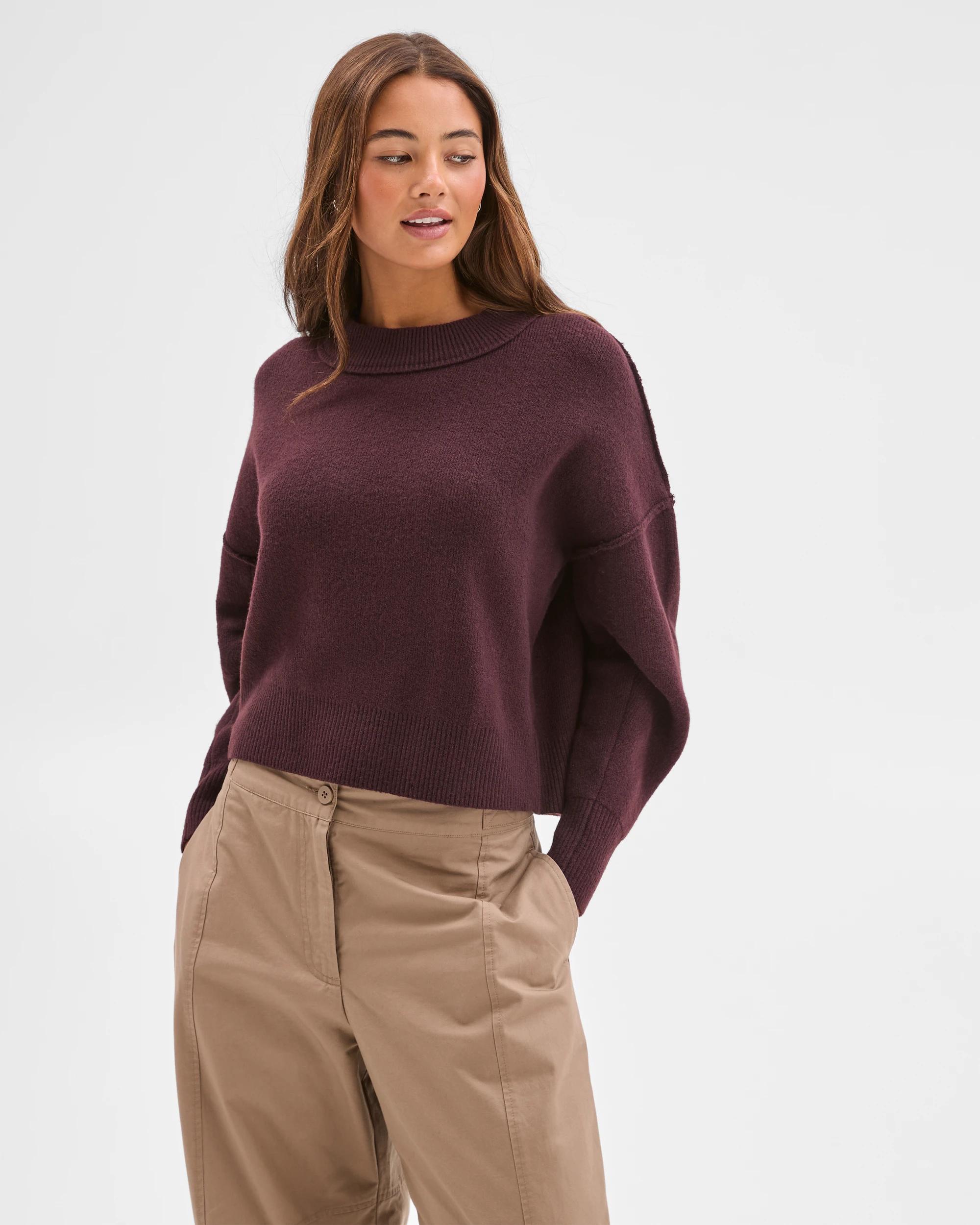 2 Lily Loves Sleeve Detail Knit Jumper FUDGE, 2 of 6