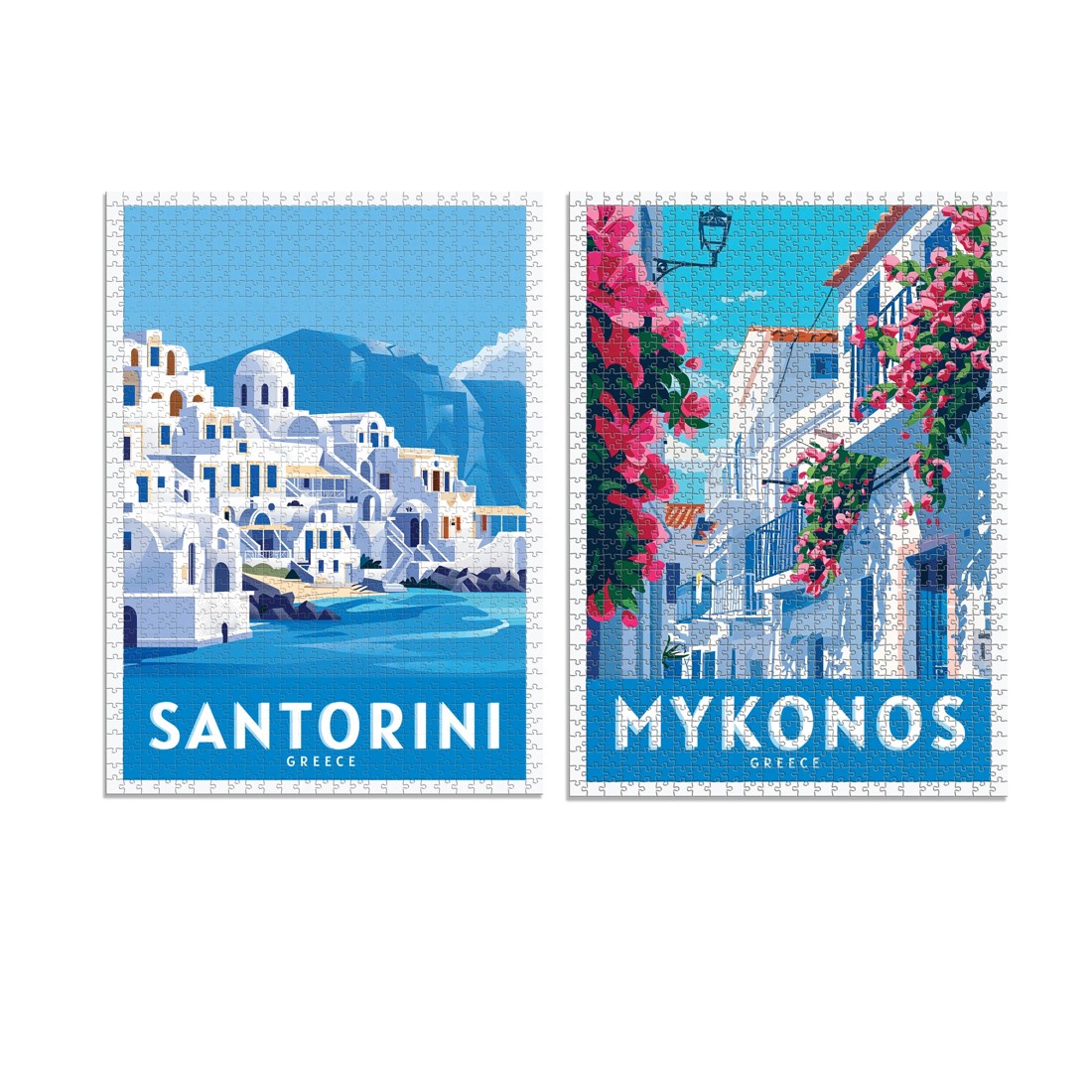 5 1000 Piece 2 in 1 Double Sided Vintage Travel Poster Puzzles - Assorted, 5 of 9