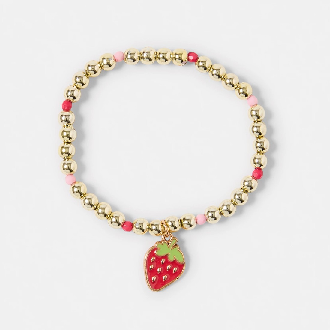 3 Fruit Necklace and Bracelet Set - Gold Tone and Red, 3 of 5