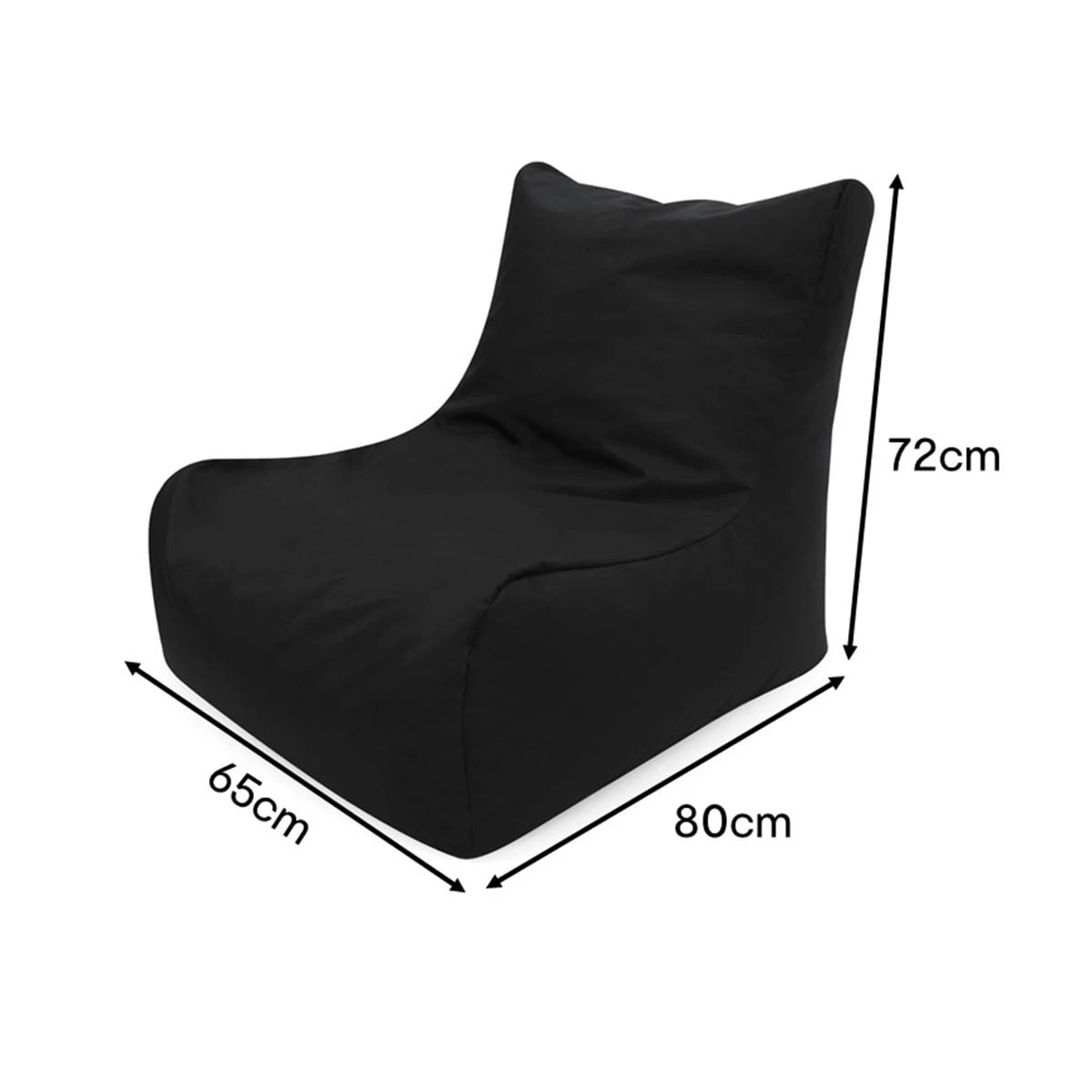 9 Lounge Chair Bean Bag - Black, 9 of 9