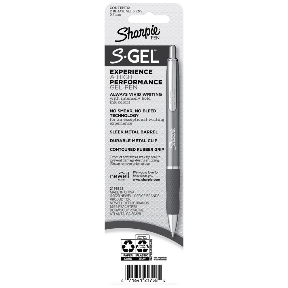 7 Sharpie S-Gel Metal Gel Pens 0.7mm Matte Black 2 Pack, 7 of 7