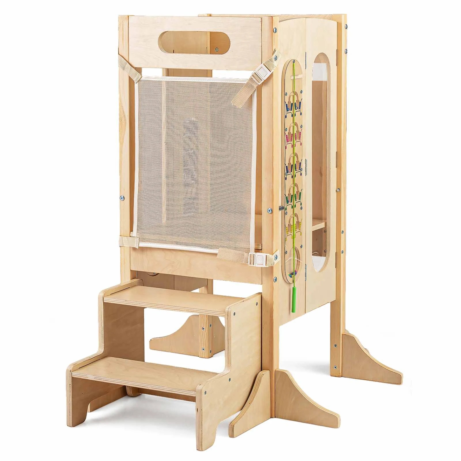 1 Costway Foldable Standing Tower w/Blackboard Solid Wood Kitchen Helper, 1 of 2