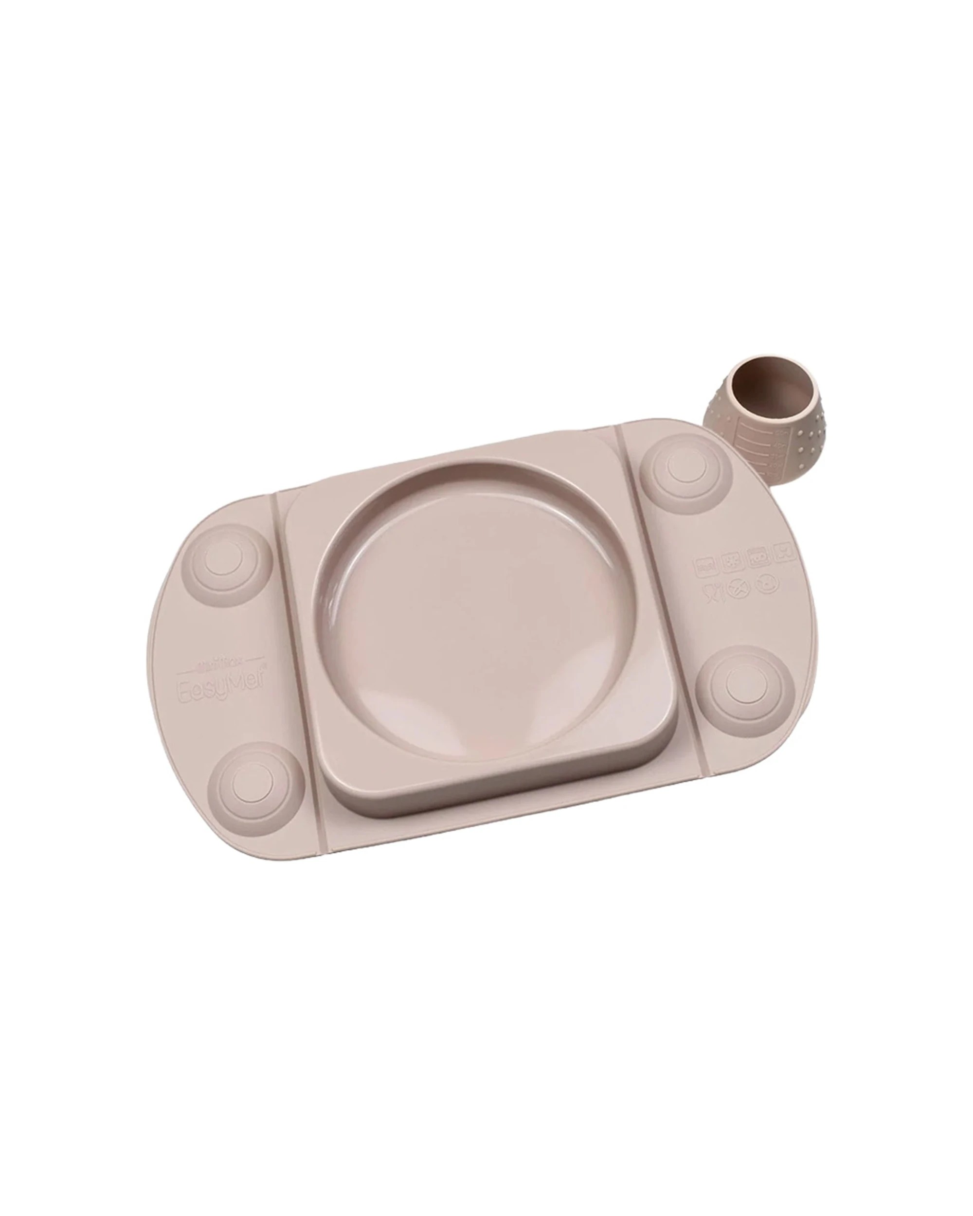 1 EasyTots Easymat MiniMax Open Baby Feeding Plate 5 Suction Points Cappuccino - Brown, 1 of 1