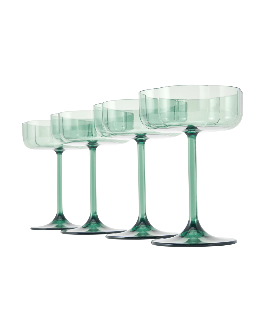 1 4 Green Acrylic Ripple Cocktail Glasses, 1 of 4