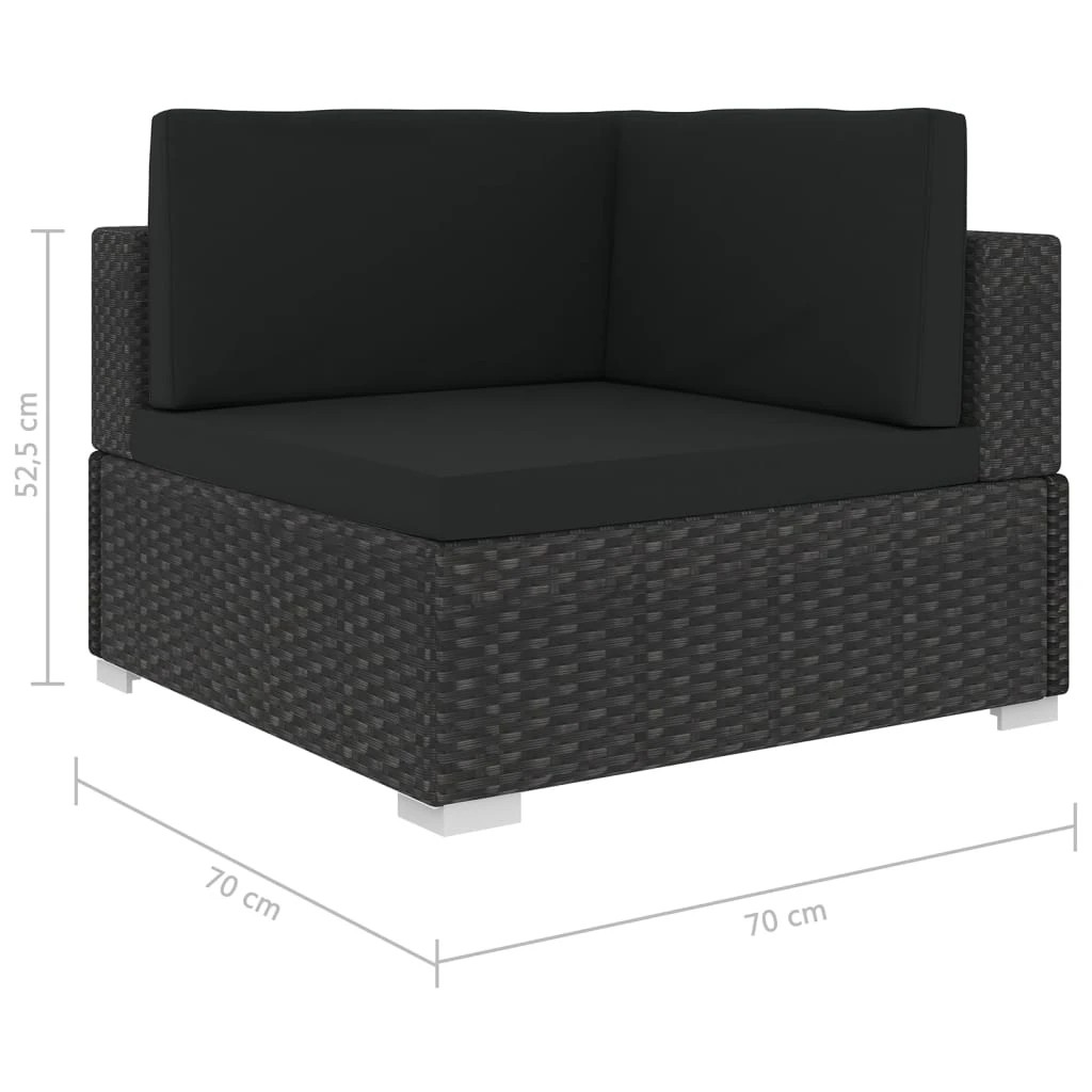 6 vidaXL 5 Piece Garden Lounge Set With Cushions Poly Rattan - Black, 6 of 8