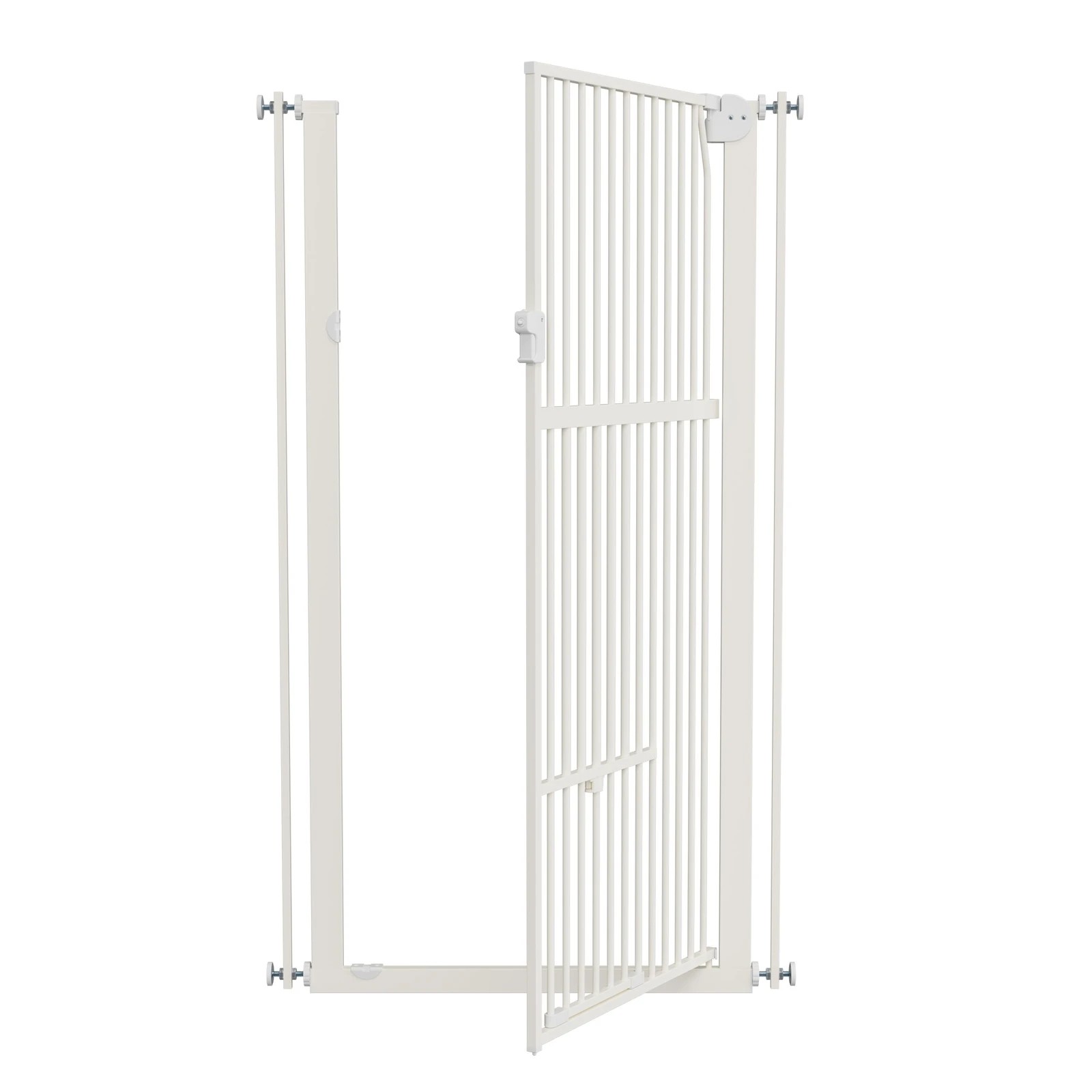 6 Alopet 143cm Retractable Safety Gate Pet Dog Cat with Walk Through Door - White, 6 of 7