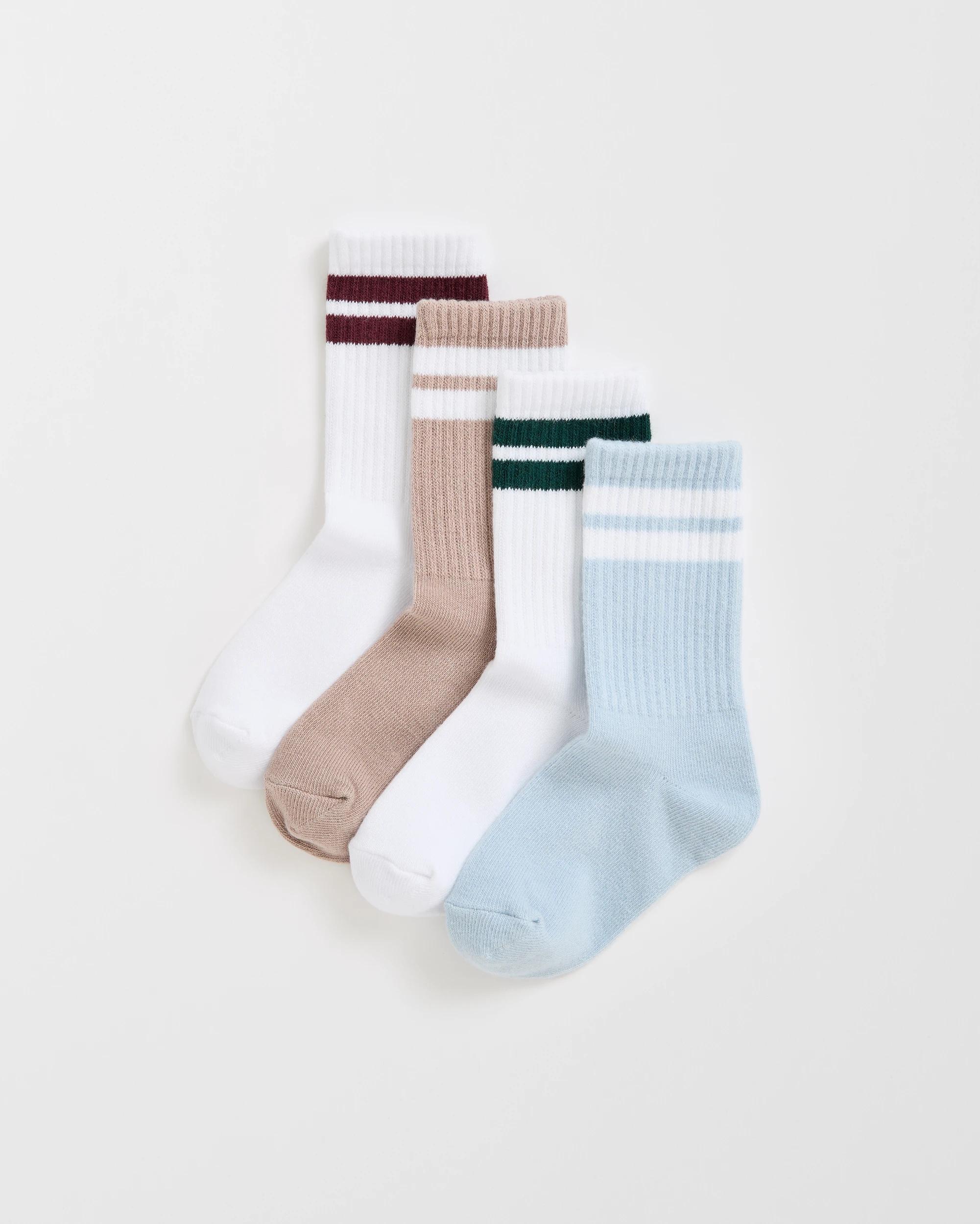 1 Maxx Australian Cotton Blend 4 Pack Boys Rib Crew Socks , 1 of 3