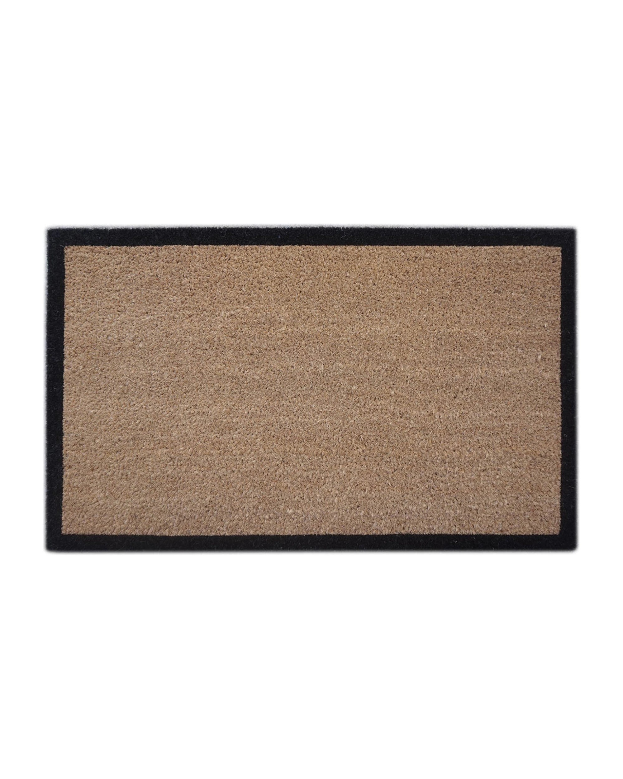 1 Door Mat Deluxe Coir Backed Black Border 45 x 75 cm Doormat - Brown, 1 of 4