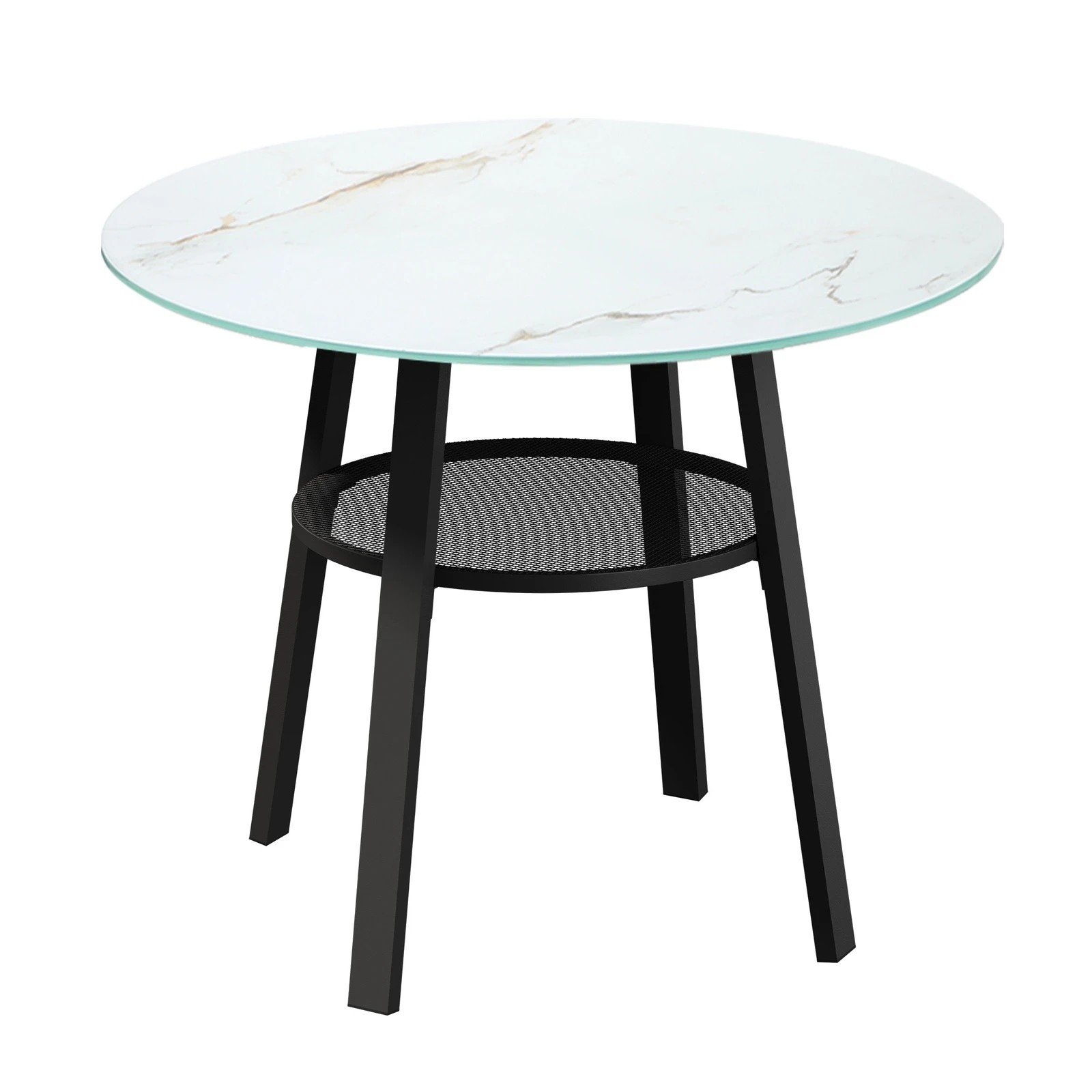 9 Livsip 3pcs Outdoor Dining Setting Marble-style Table Patio Furniture Bistro Set - Multi, 9 of 9