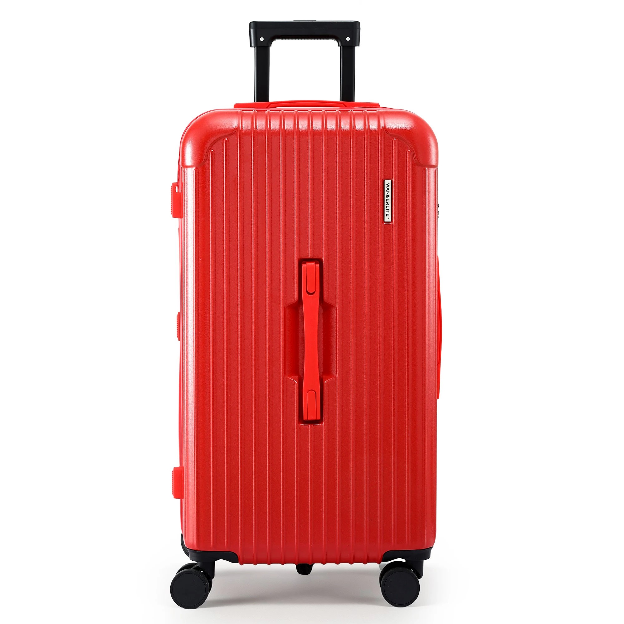 3 Wanderlite 28" Trunk Luggage Suitcase Travel 5 Wheels Type C Port TSA Red - Red, 3 of 4