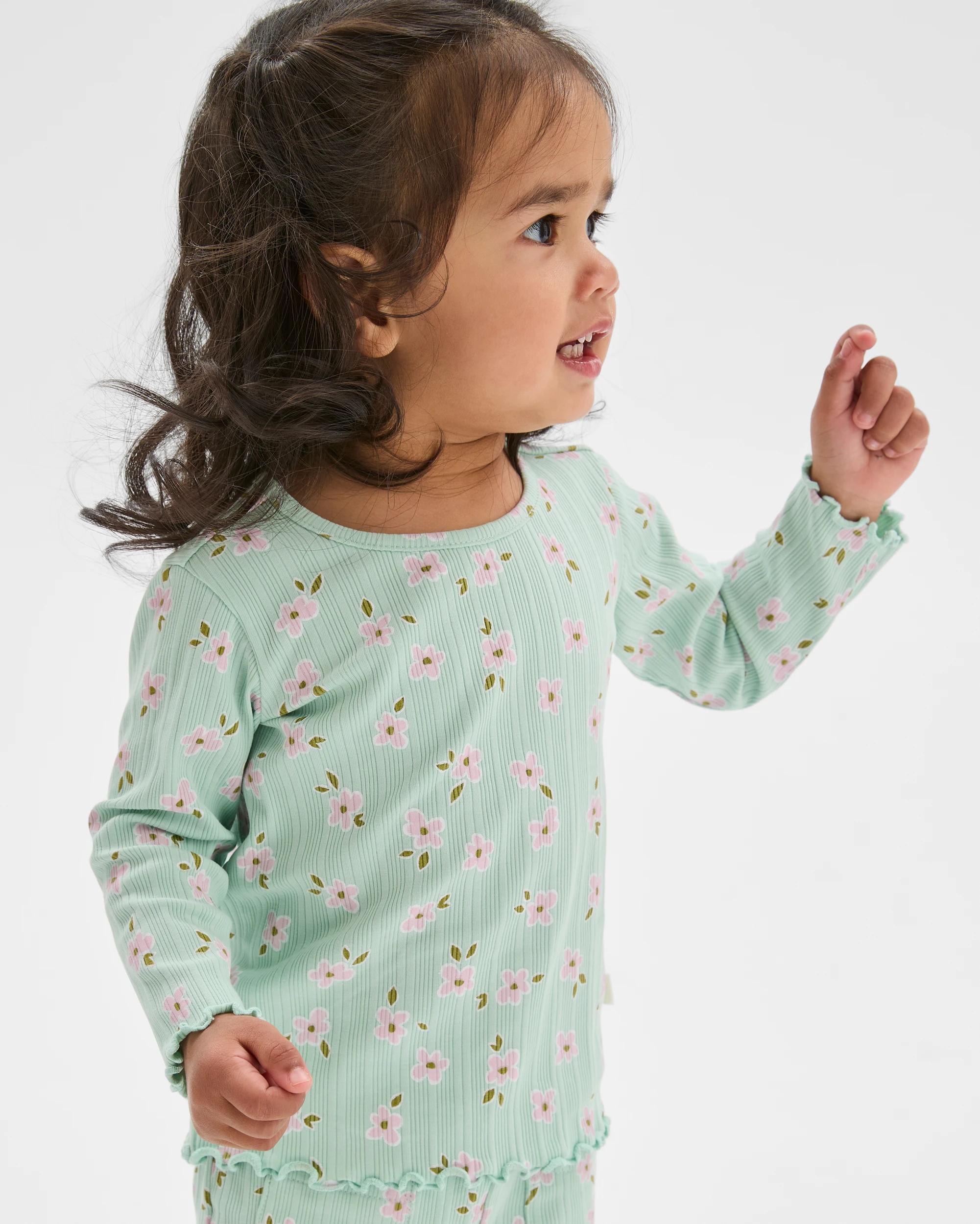 3 Target Baby Organic Cotton Long Sleeve Rib T-Shirt DAISY GOSSAMER GREEN, 3 of 5