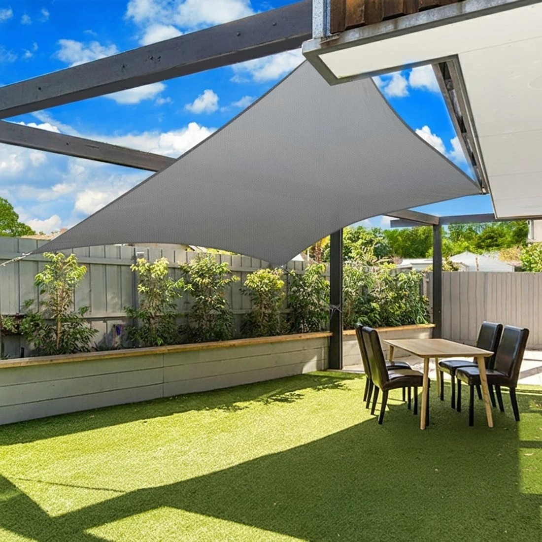 5 Instahut Shade Sail Cloth Shadecloth Rectangle Canopy 280gsm 3x4m - Grey, 5 of 5