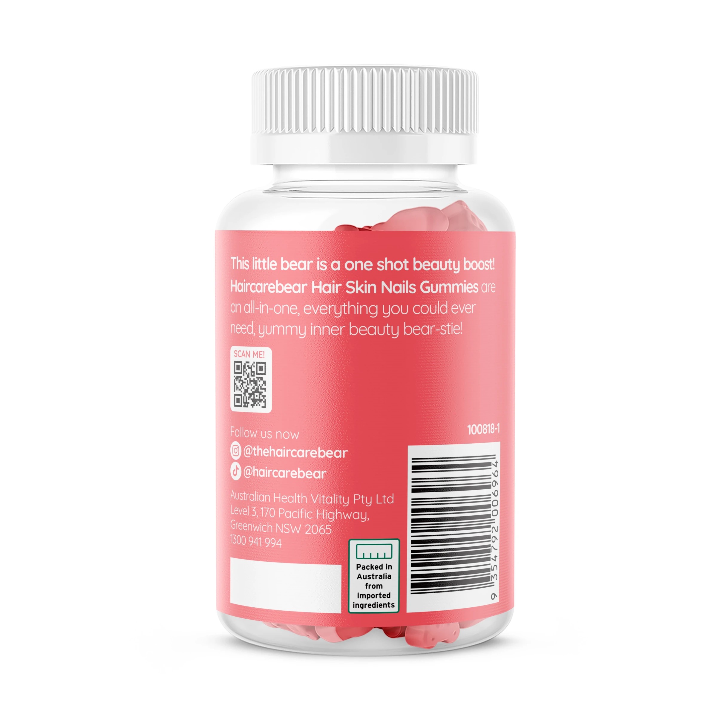 3 60 Pack Haircarebear Hair Skin Nails Gummies 150g, 3 of 3