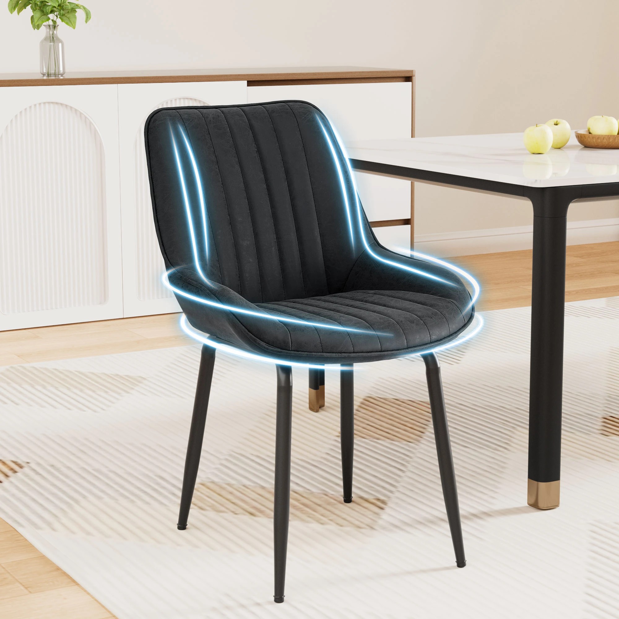 7 Artiss Dining Table and Chairs Set 5pcs Foldable Kitchen Furniture with 2 Drawers - Multi, 7 of 10