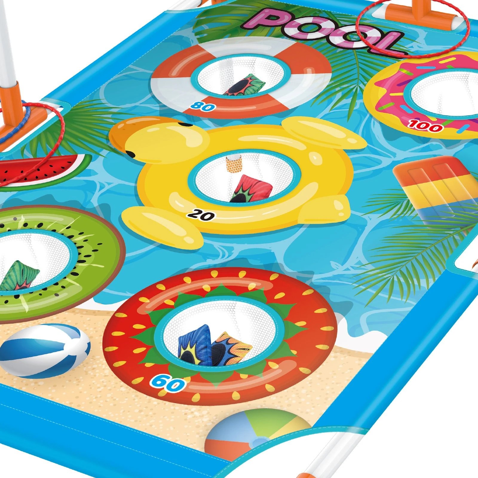 7 Ausway Fun Indoor & Outdoor Throwing Game Set for Kids with Bean Bags, Rings Sticky Balls And Carry Bag, 7 of 7
