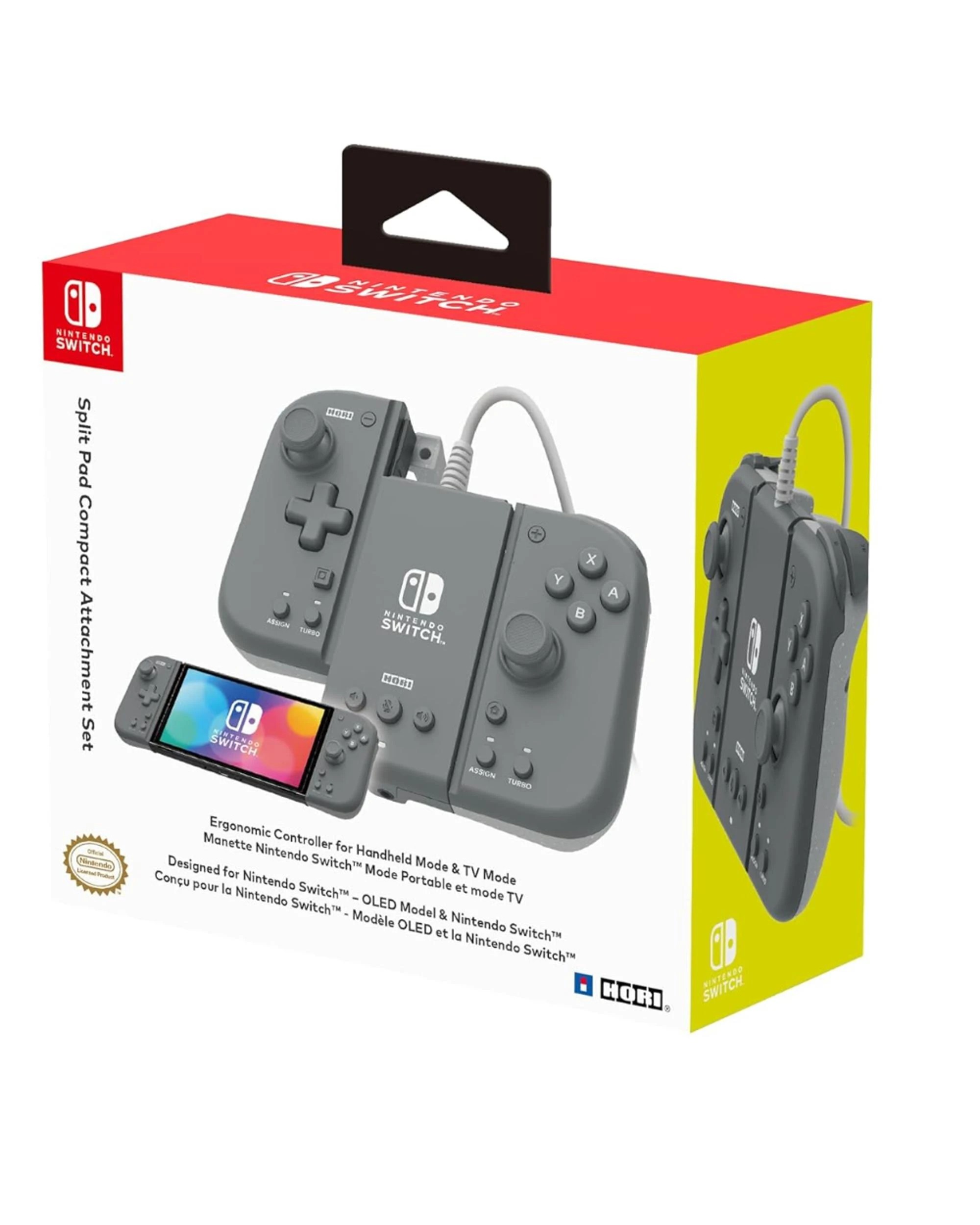 1 HORI Switch Split Pad Compact Attachment Set - Grey, 1 of 4