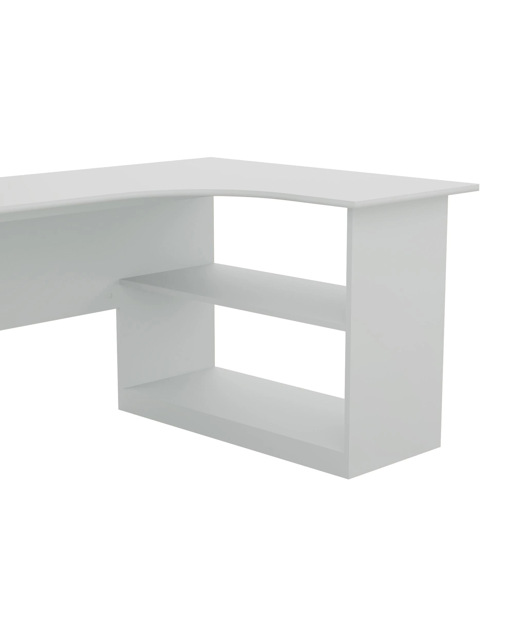 6 Kodu Belle Corner Desk Student Study Office Desk with Shelving - White, 6 of 9