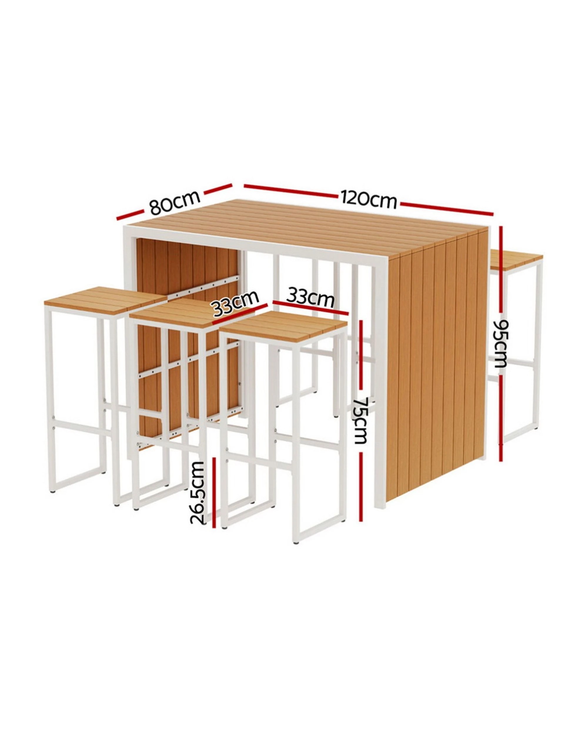 2 Gardeon 7-Piece Outdoor Bar Set Table Chairs Patio Bistro Set  6 Seater - Brown, 2 of 4