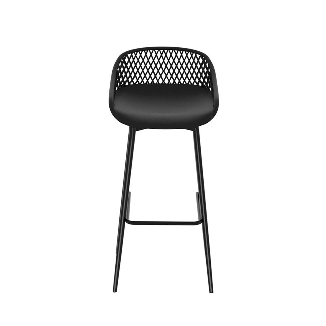 4 Gardeon 2PC Outdoor Bar Stools Plastic Metal Dining Chair Patio Furniture Garden - Black, 4 of 7