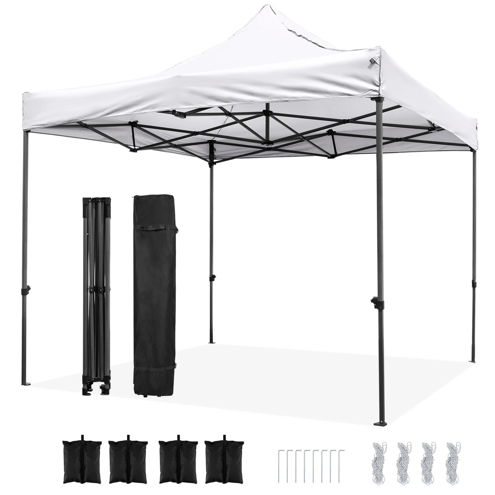 1 Costway 3 X 3 m Pop up Canopy Tent Portable Folding Gazebo - White, 1 of 1