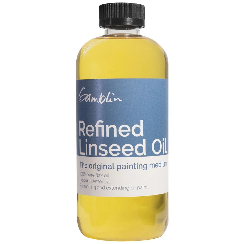 1 Gamblin Refined Linseed Oil 500ml, 1 of 1