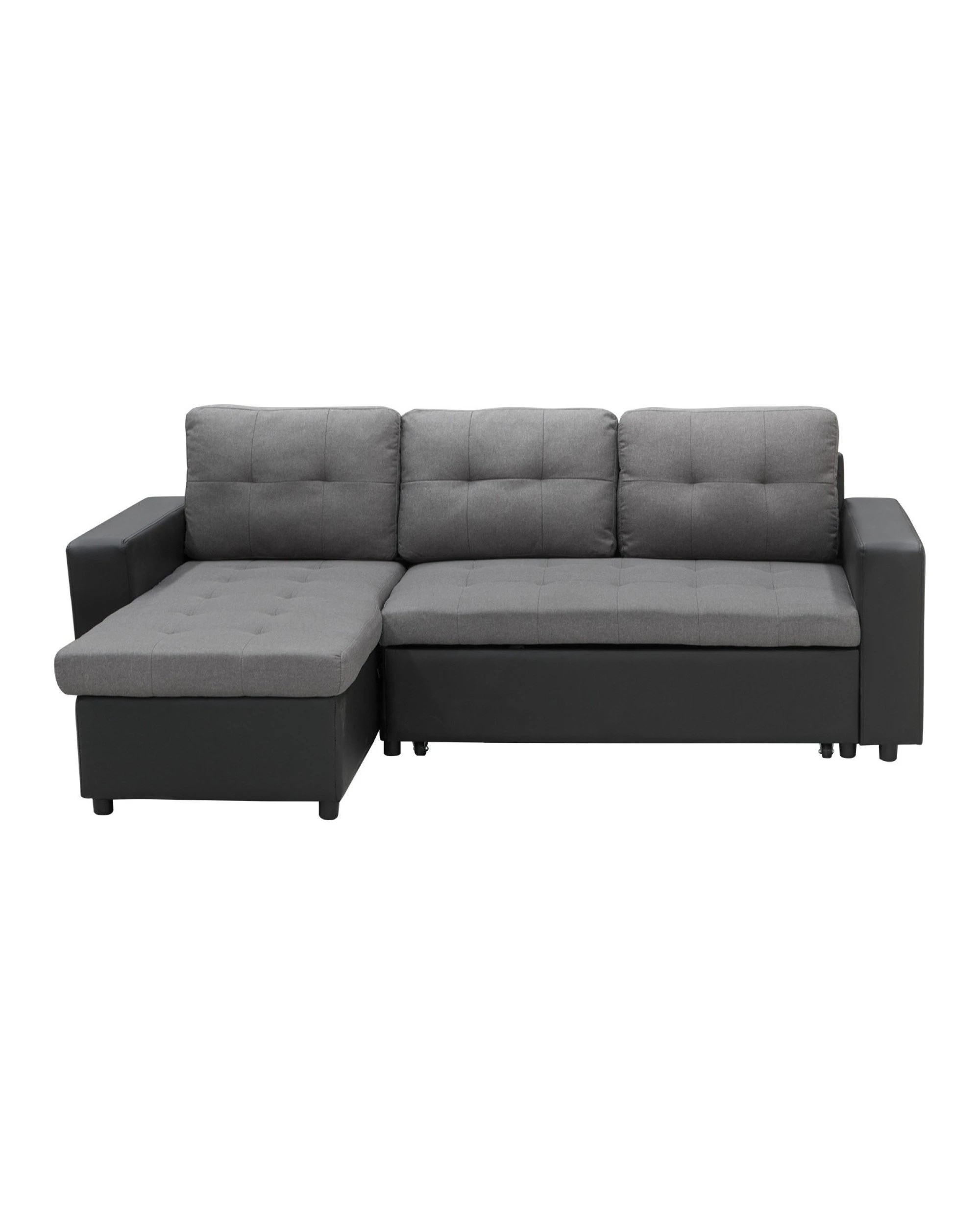 1 Sarantino 3-Seater Corner Sofa Bed Storage Lounge Chaise Couch - Grey, 1 of 10