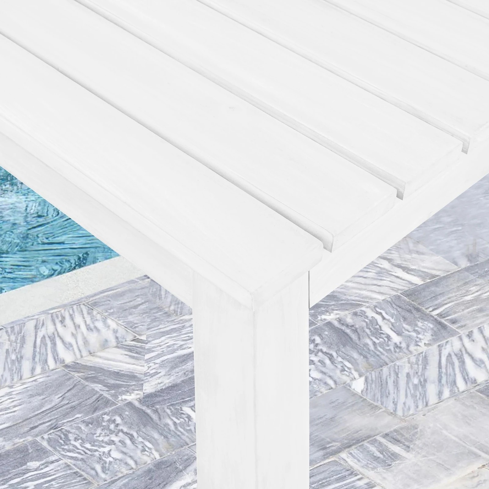 5 Alfordson Adirondack Chair Table 2PCS Set Outdoor Furniture w/ Ottoman - White, 5 of 10