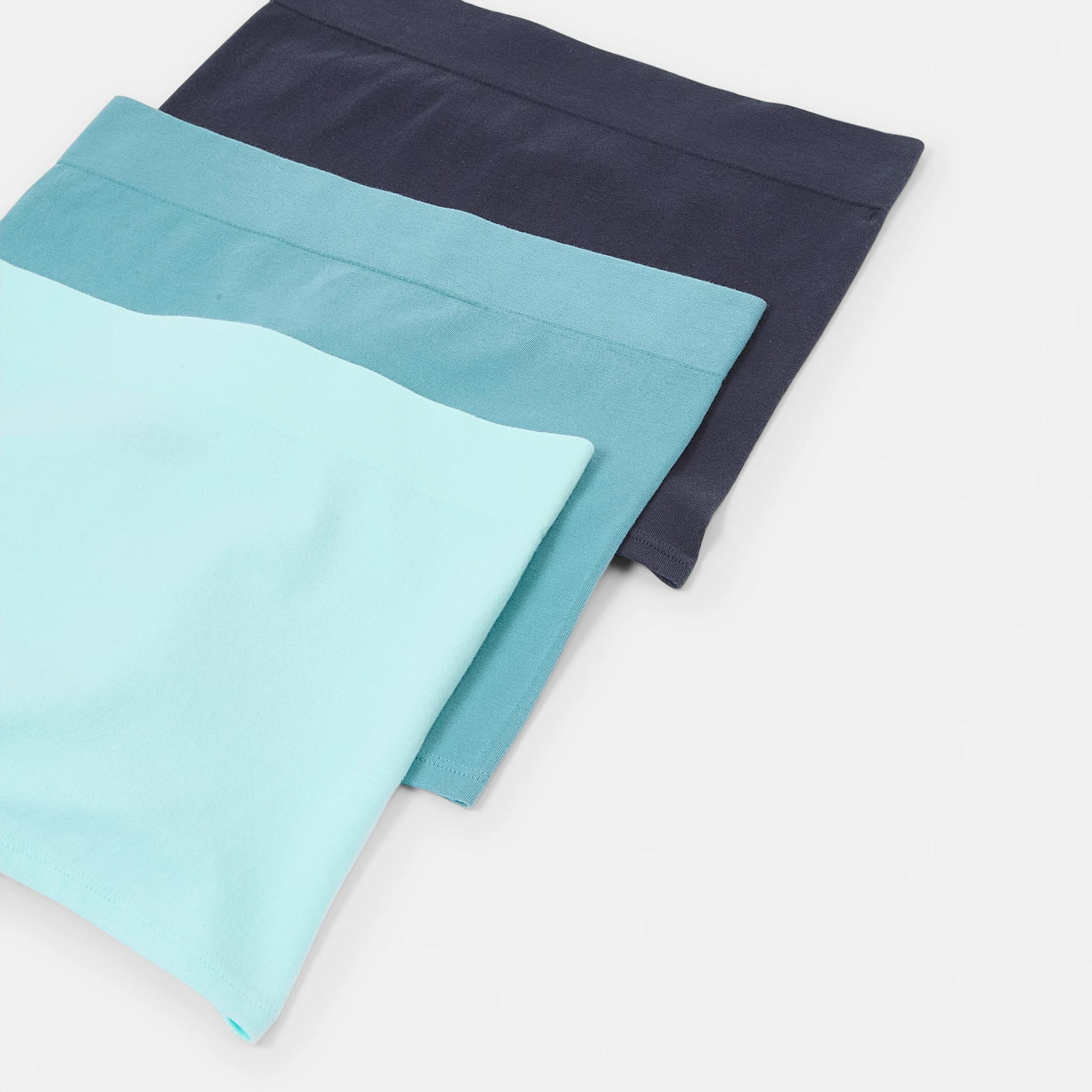 2 3 Pack Seamfree Cotton Boyleg Briefs WASHED SLATE, SEAGRASS BLUE, BRIGHT TURQUOISE, 2 of 8