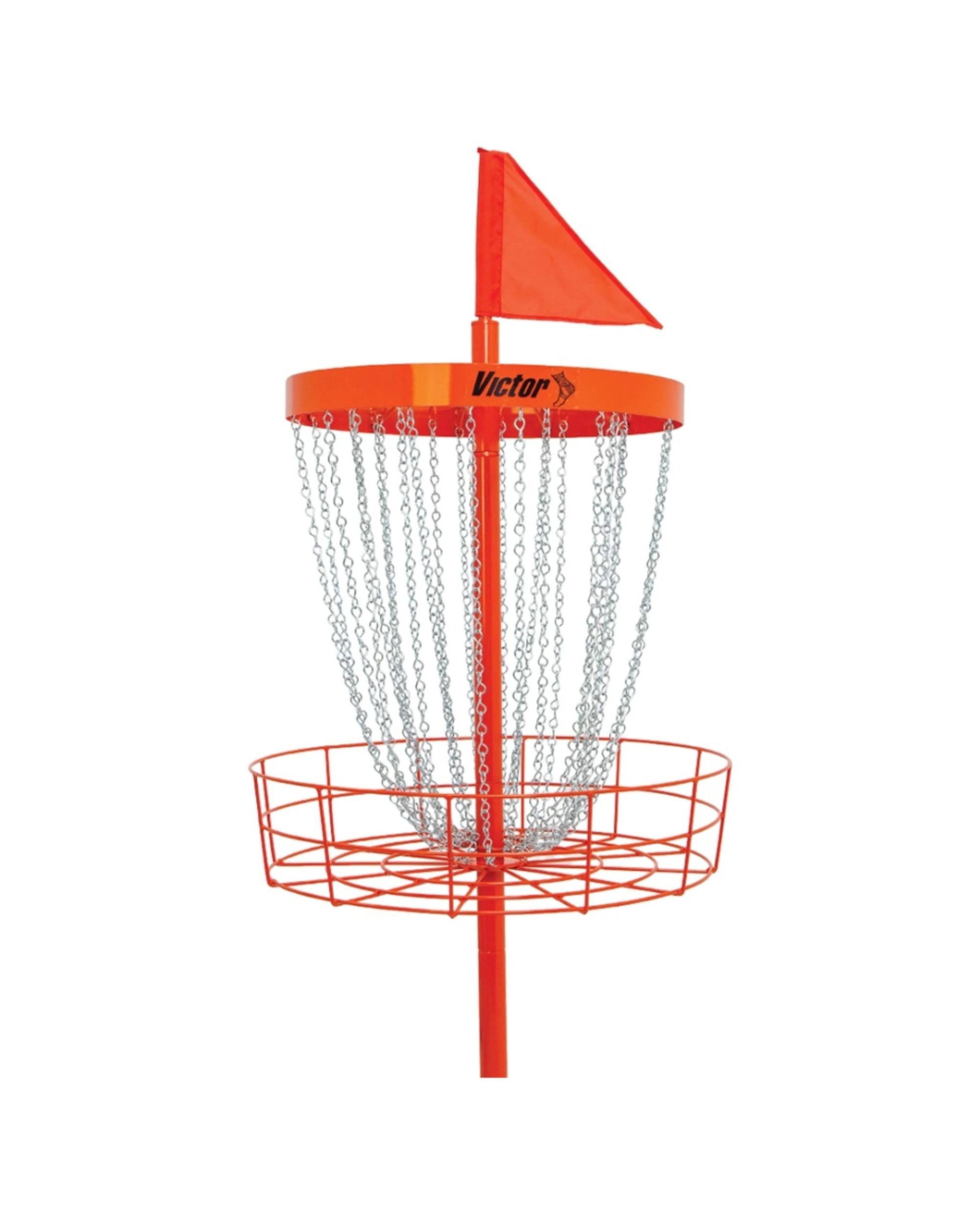 3 Victor Sports Disc Golf Elevated Target Basket Steel Galvanised Chains 66x132cm - Orange, 3 of 4