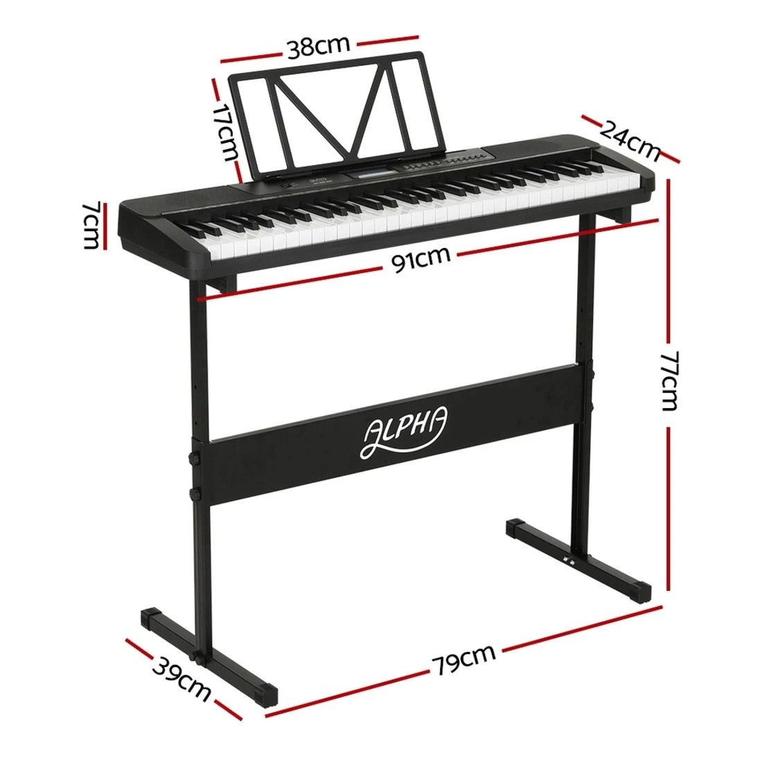 2 Alpha 61 Keys Electronic Piano Keyboard Digital Electric w/ Stand Touch Sensitive - Black, 2 of 7