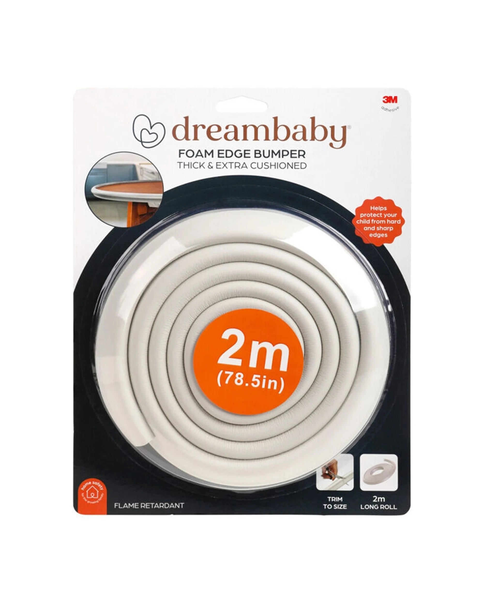 5 Dreambaby Foam Edge Bumper 2M Roll Child Proof Furniture Guard Easy - Multi, 5 of 5