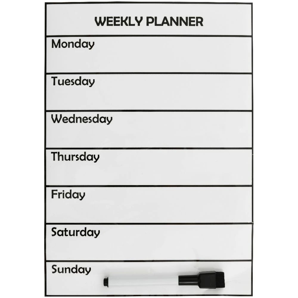2 Otto A4 Magnetic Dry Erase Weekly Planner Black, 2 of 4