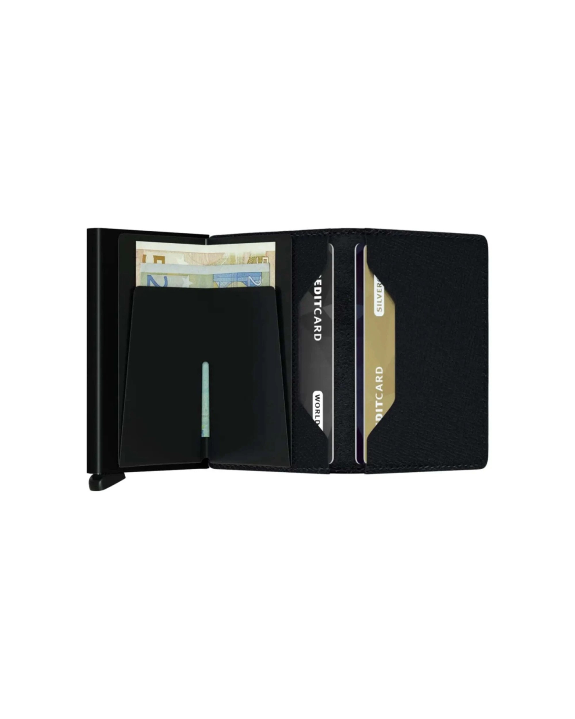 3 Secrid Slimwallet Compact RFID Crisple Leather Card Protector Wallet - Black, 3 of 4
