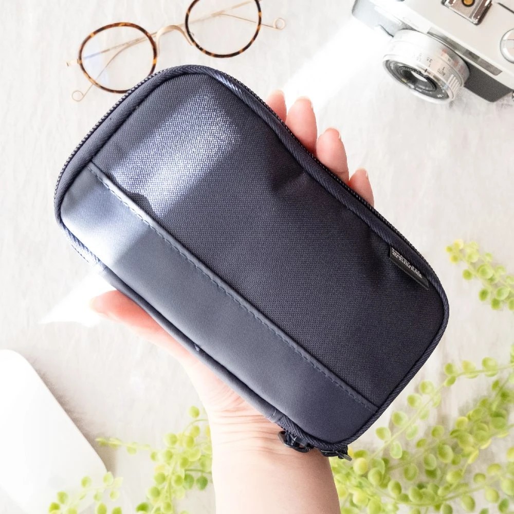 3 Smart Fit Single Zip Compact Pencil Case Navy, 3 of 4