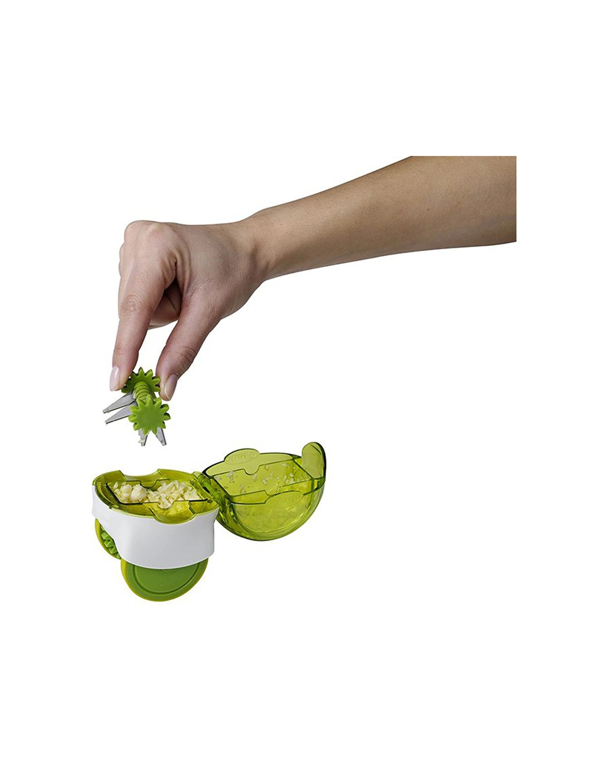 2 Chef'N Garlic Zoom Chopper Stainless Steel Plastic Dishwasher Safe Cooking Utensil - Green, 2 of 3