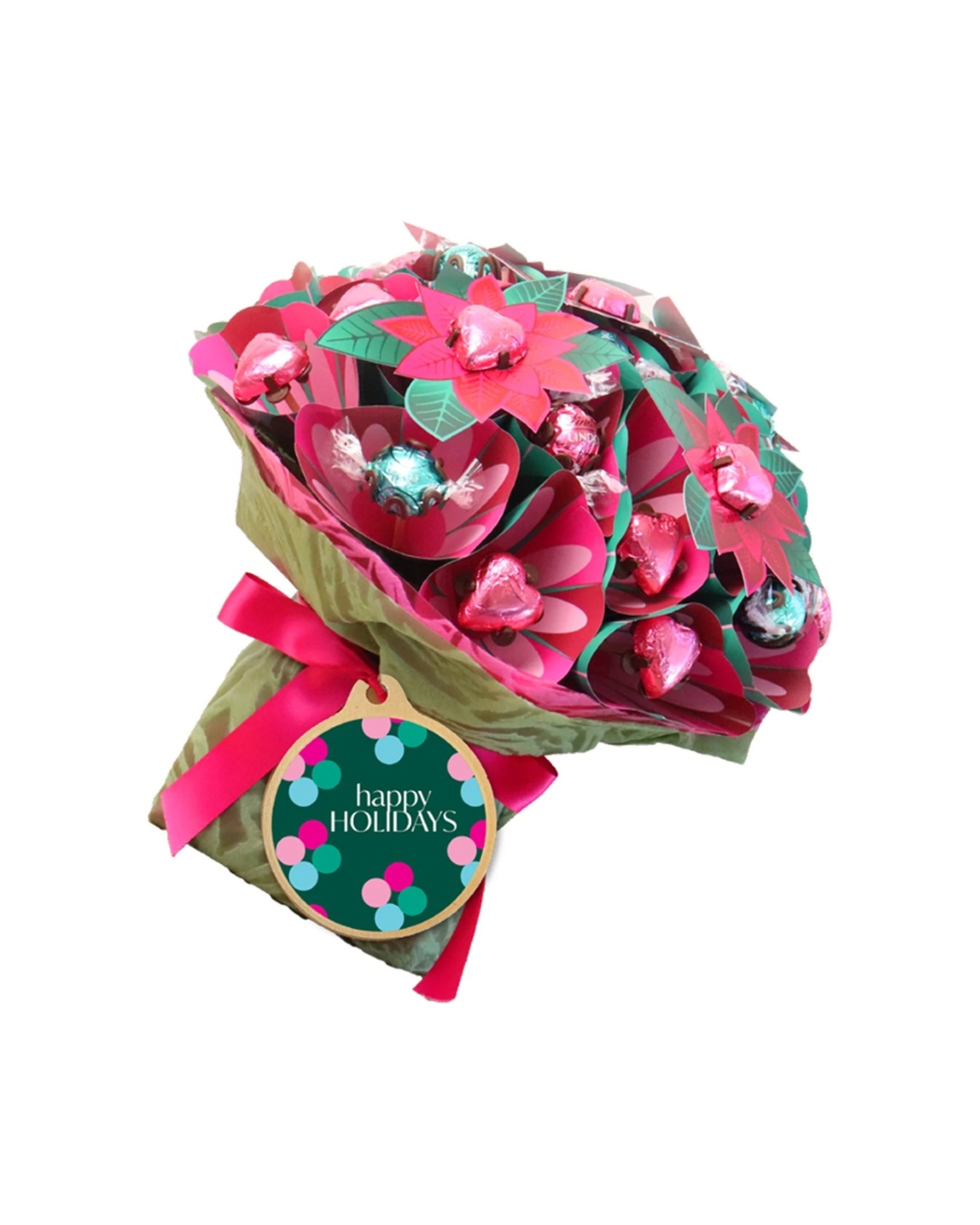 1 Edible Blooms Poinsettia Chocolate Bouquet With Festive Ribbon Large - Multi, 1 of 5