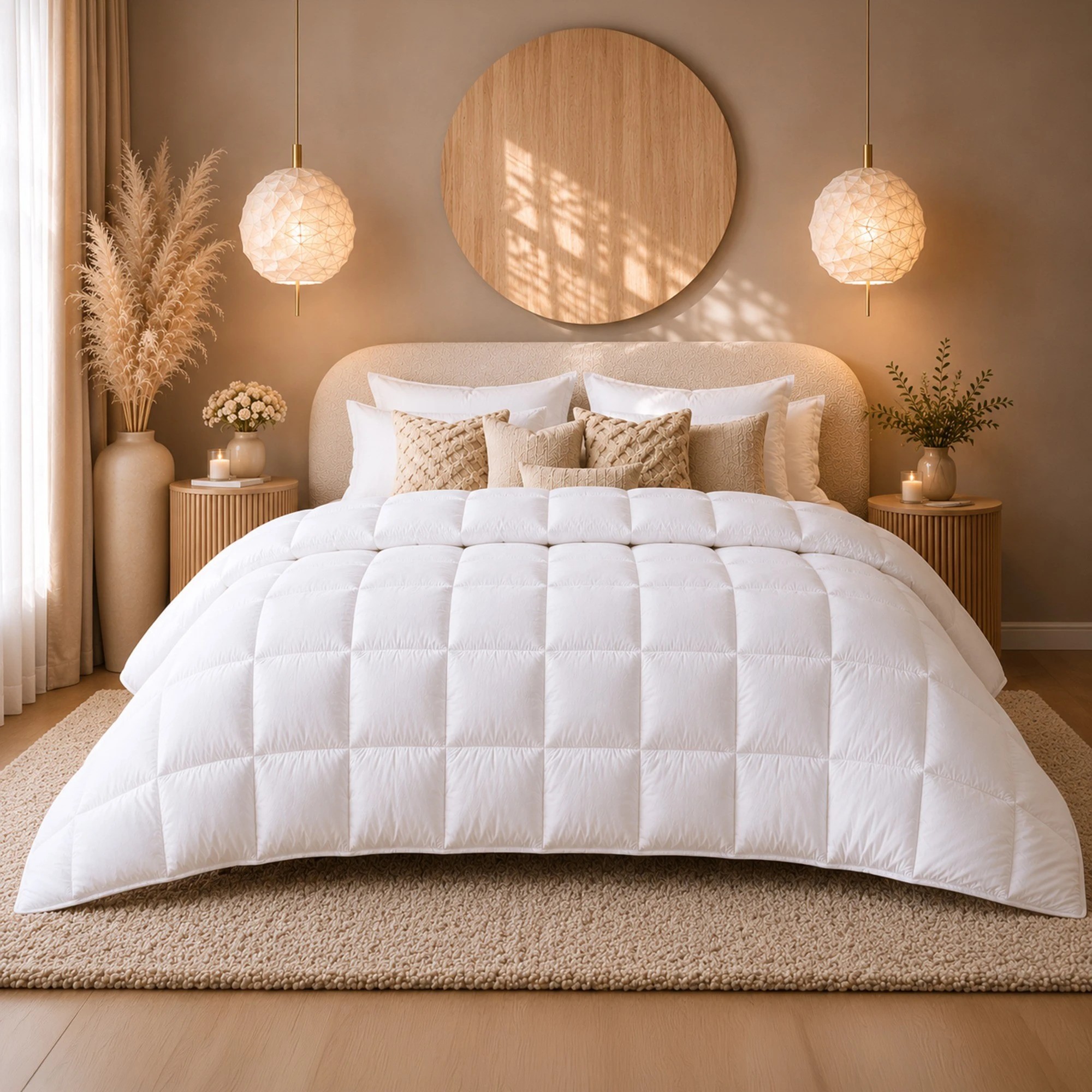 1 Royal Comfort 500GSM 100% Pure Wool Quilt Natural All-Seasons Duvet - Super King Bed - White, 1 of 4