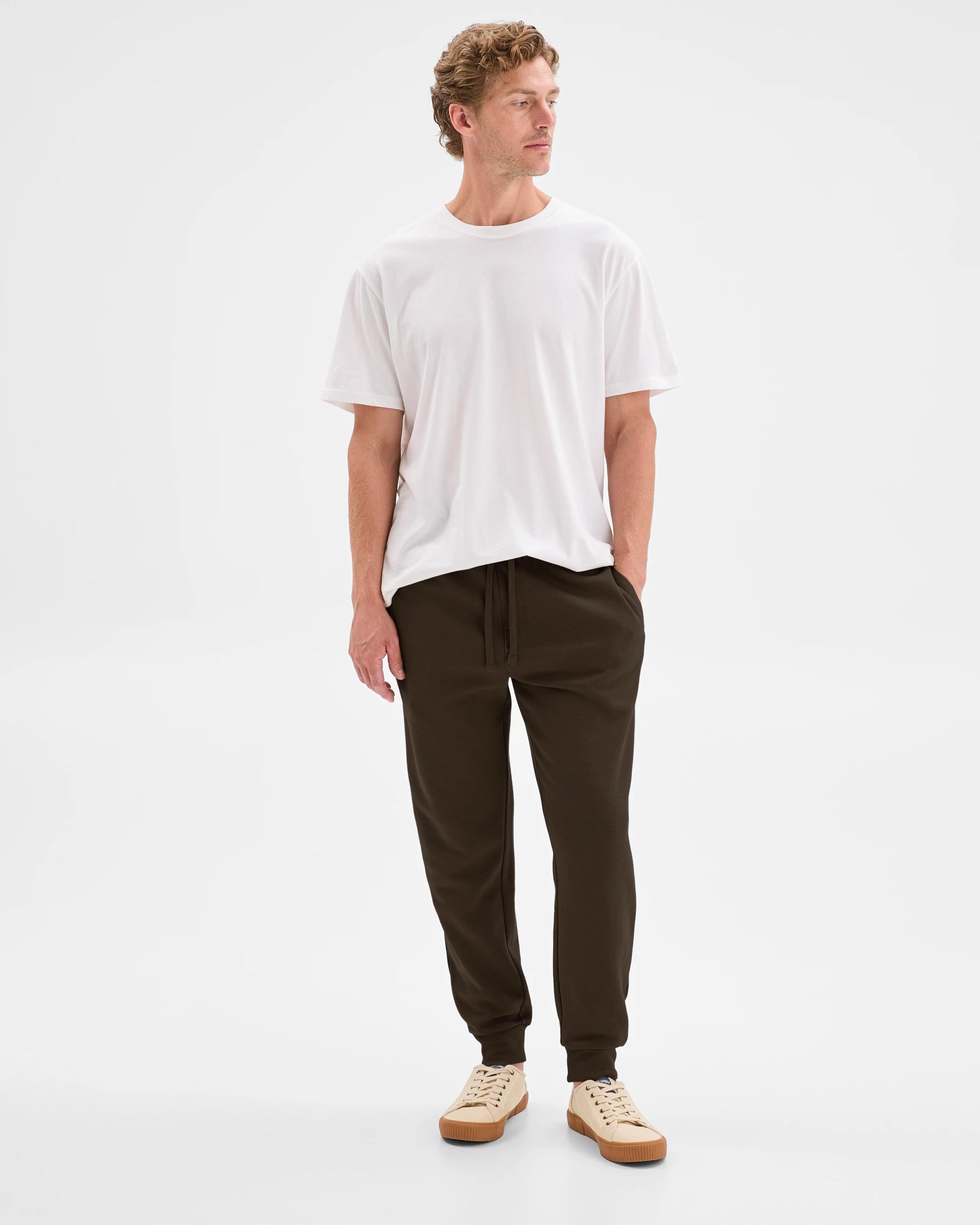 1 Target Man Australian Cotton Blend Cuffed Trackpants CHOCOLATE, 1 of 5