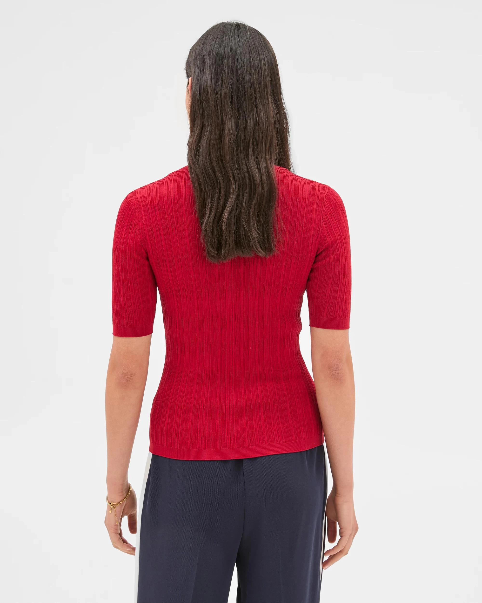 4 Textured Knit Henley Top - Preview CRIMSON, 4 of 6