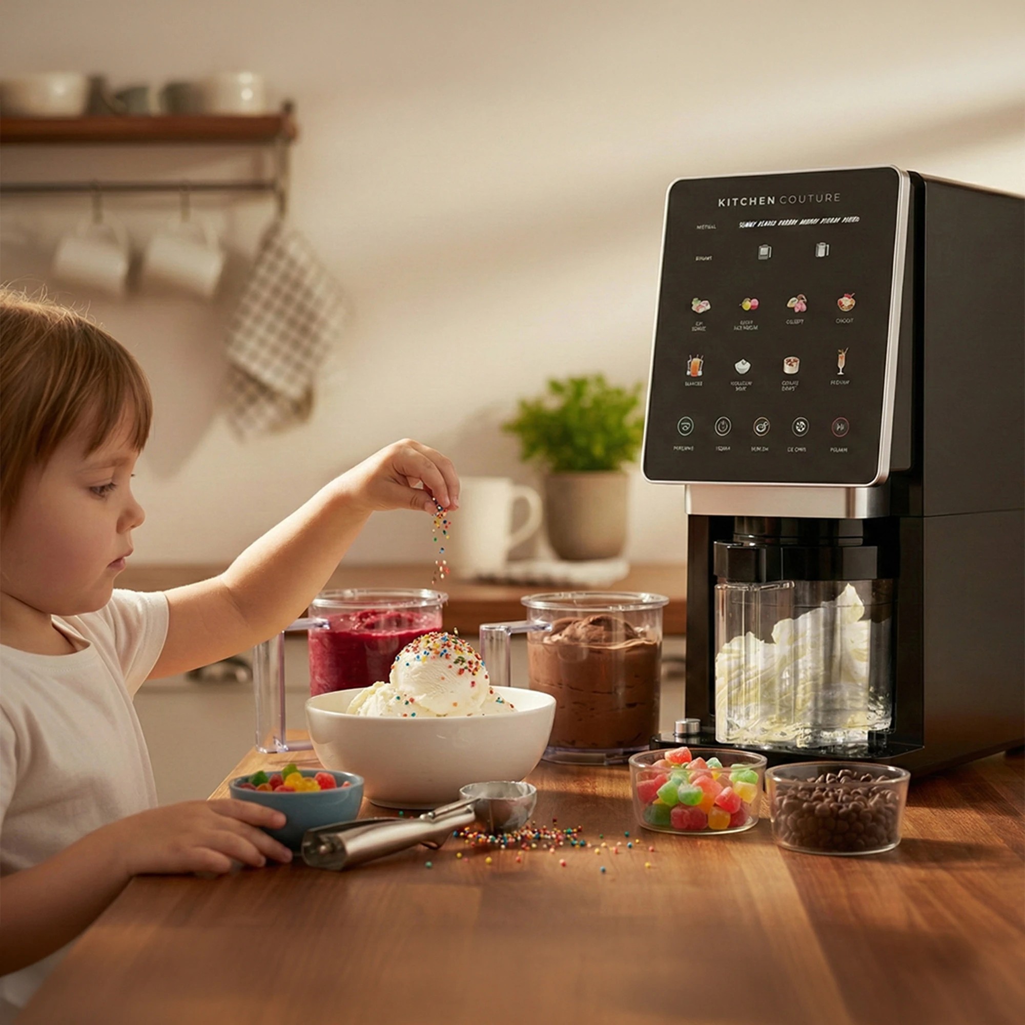 2 Kitchen Couture Whippi Frozen Dessert Maker with 3 Prep & Store Pots - Black, 2 of 7