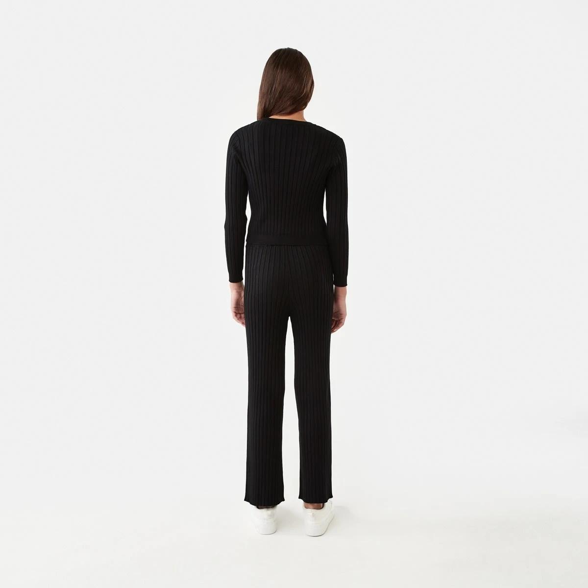 6 Long Sleeve Rib Knit Top Black, 6 of 8