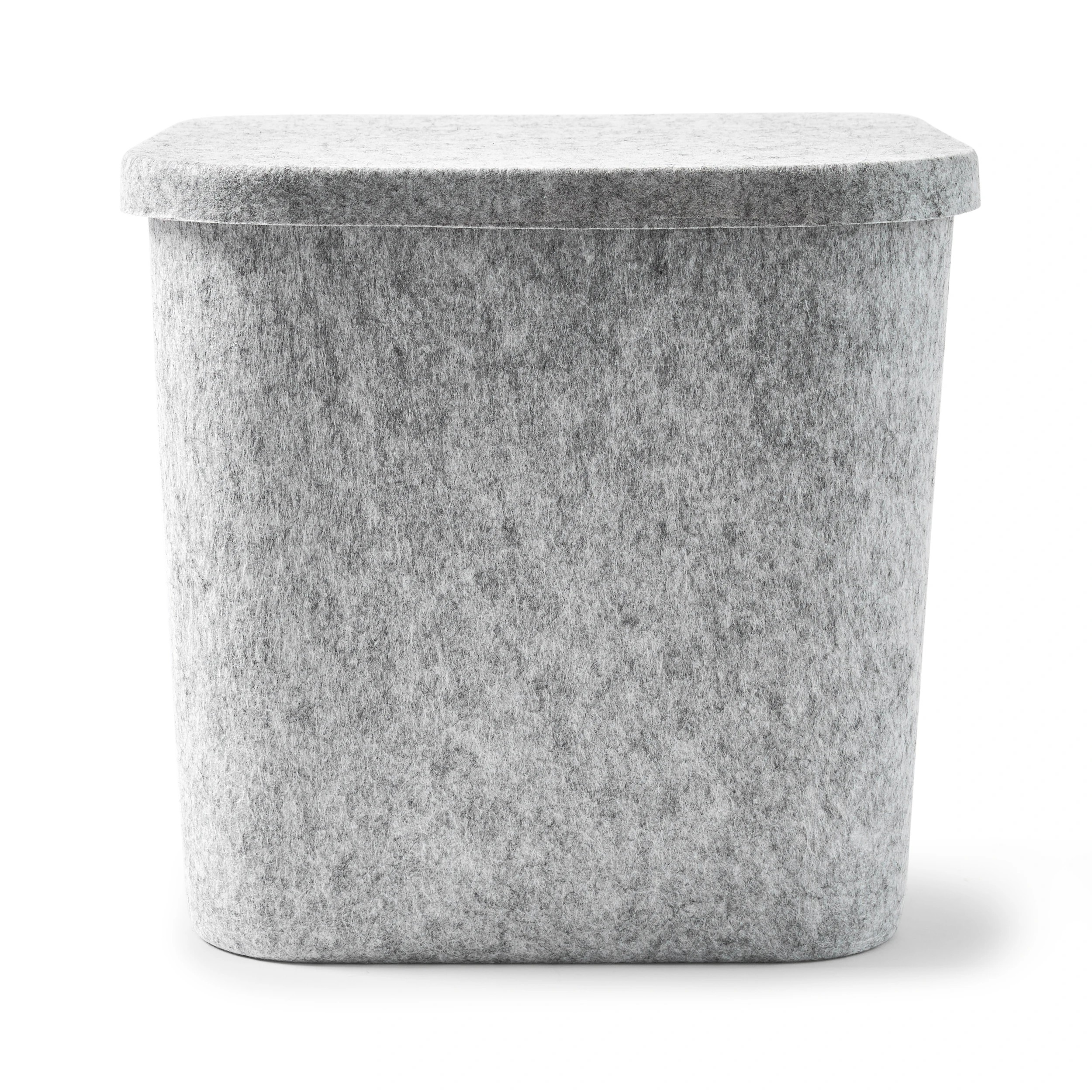6 Square Felt Basket with Lid - Grey, 6 of 8