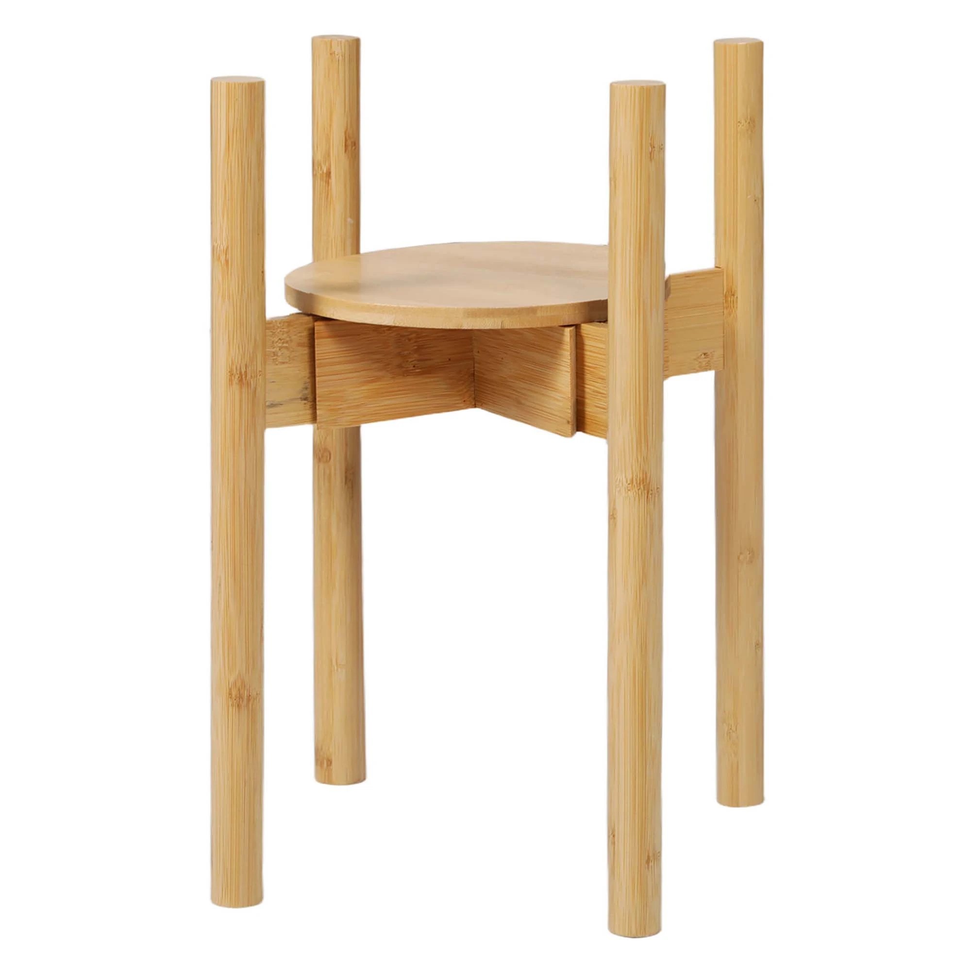 1 Levede Bamboo Indoor Plant Stand with Adjustable Tray - Natural, 1 of 9