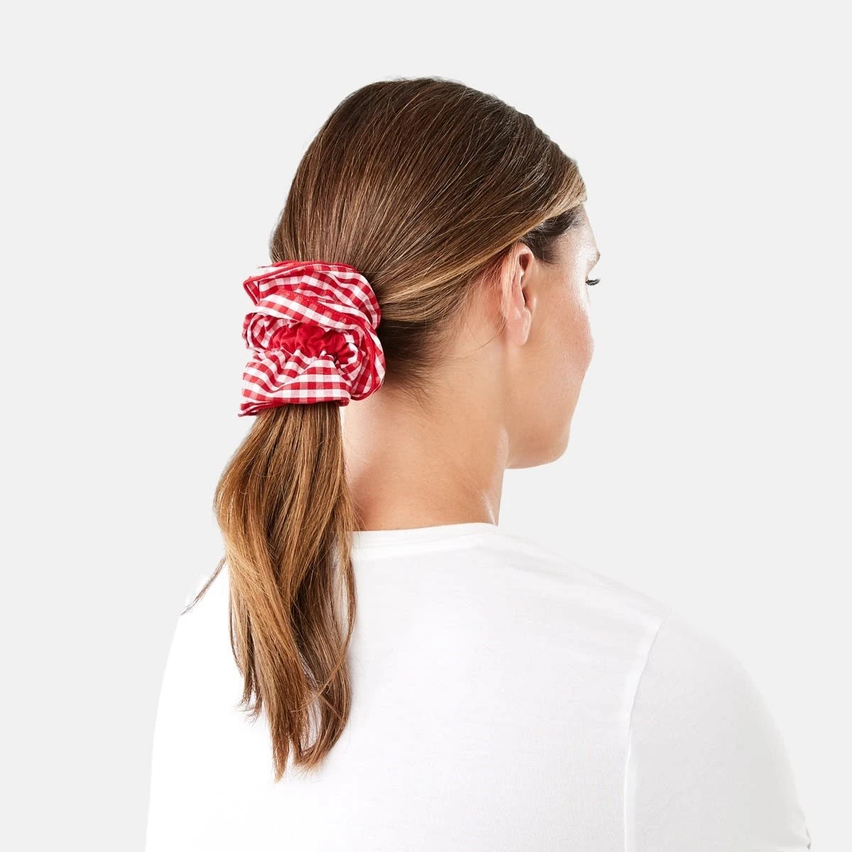 3 2 Pack Frilly Hair Scrunchies - Red and White, 3 of 4