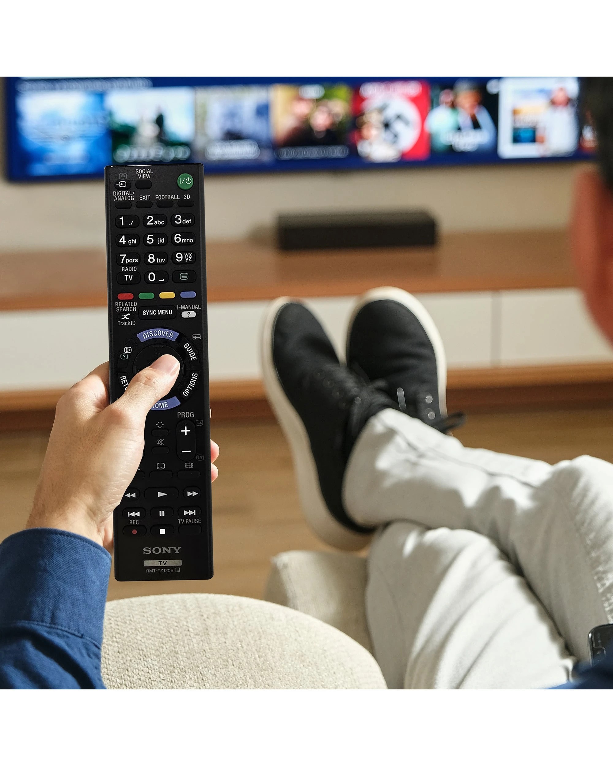 2 Sony Genuine RMTTZ120E Replacement TV Remote Control - Black, 2 of 6