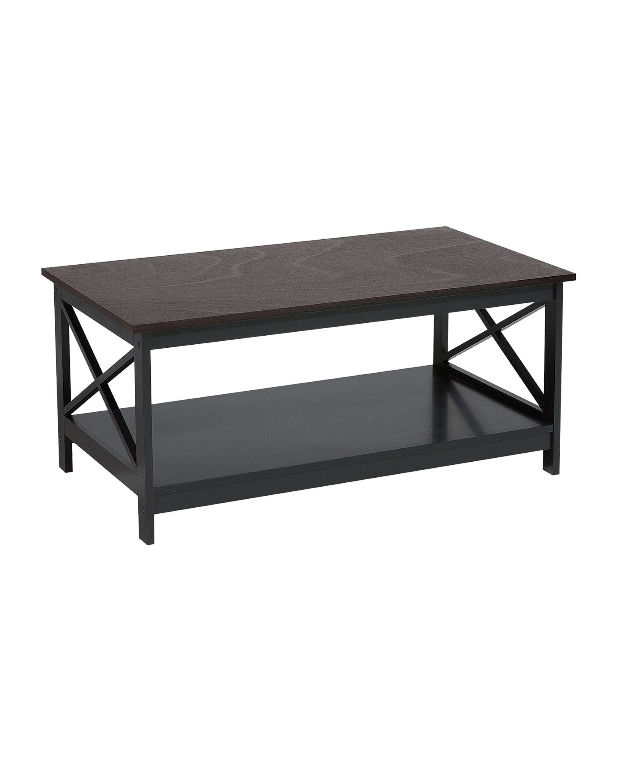 1 Sarantino Irene Black Cross Coffee Table, 1 of 9